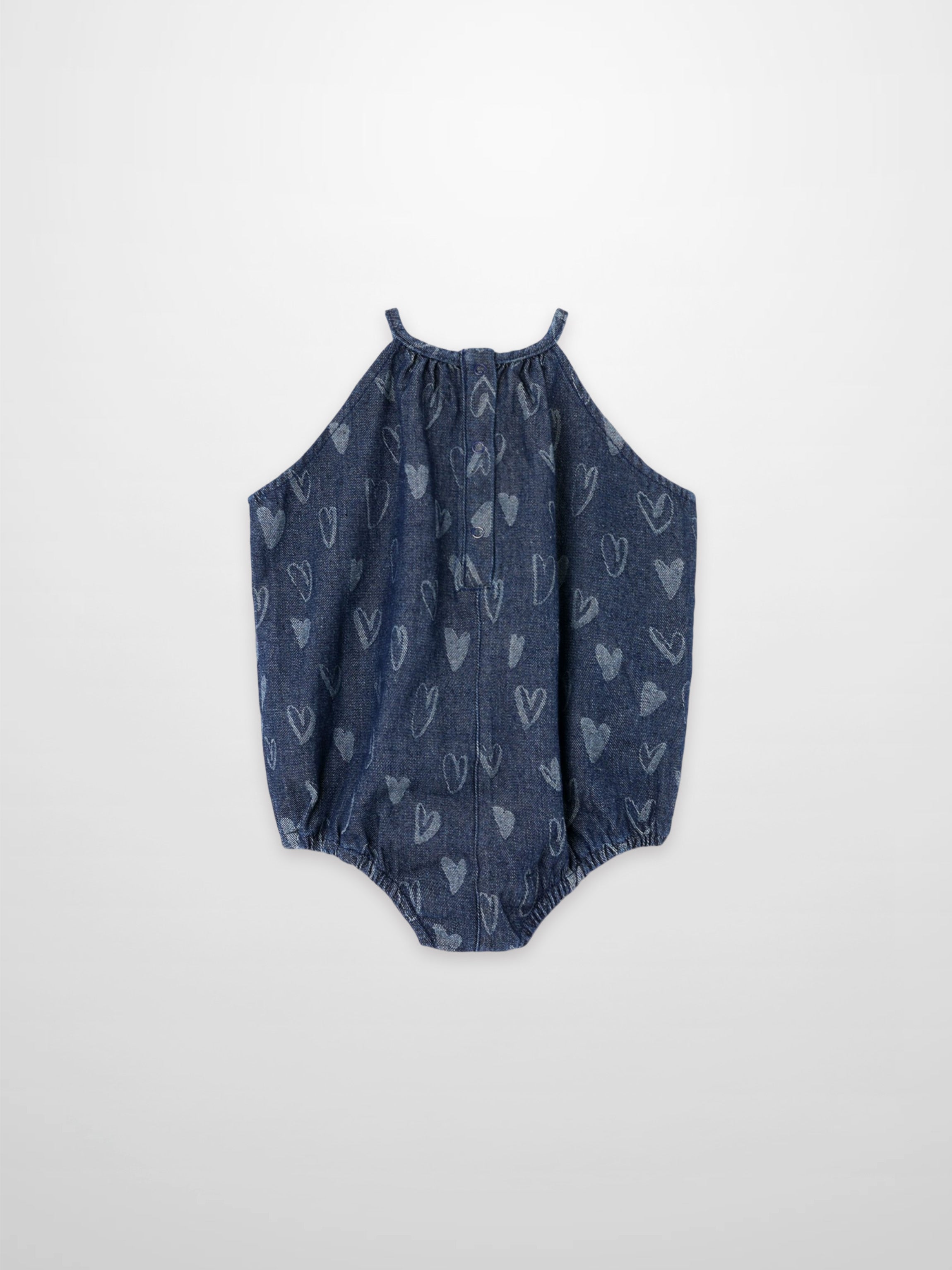 Denim Heart Romper