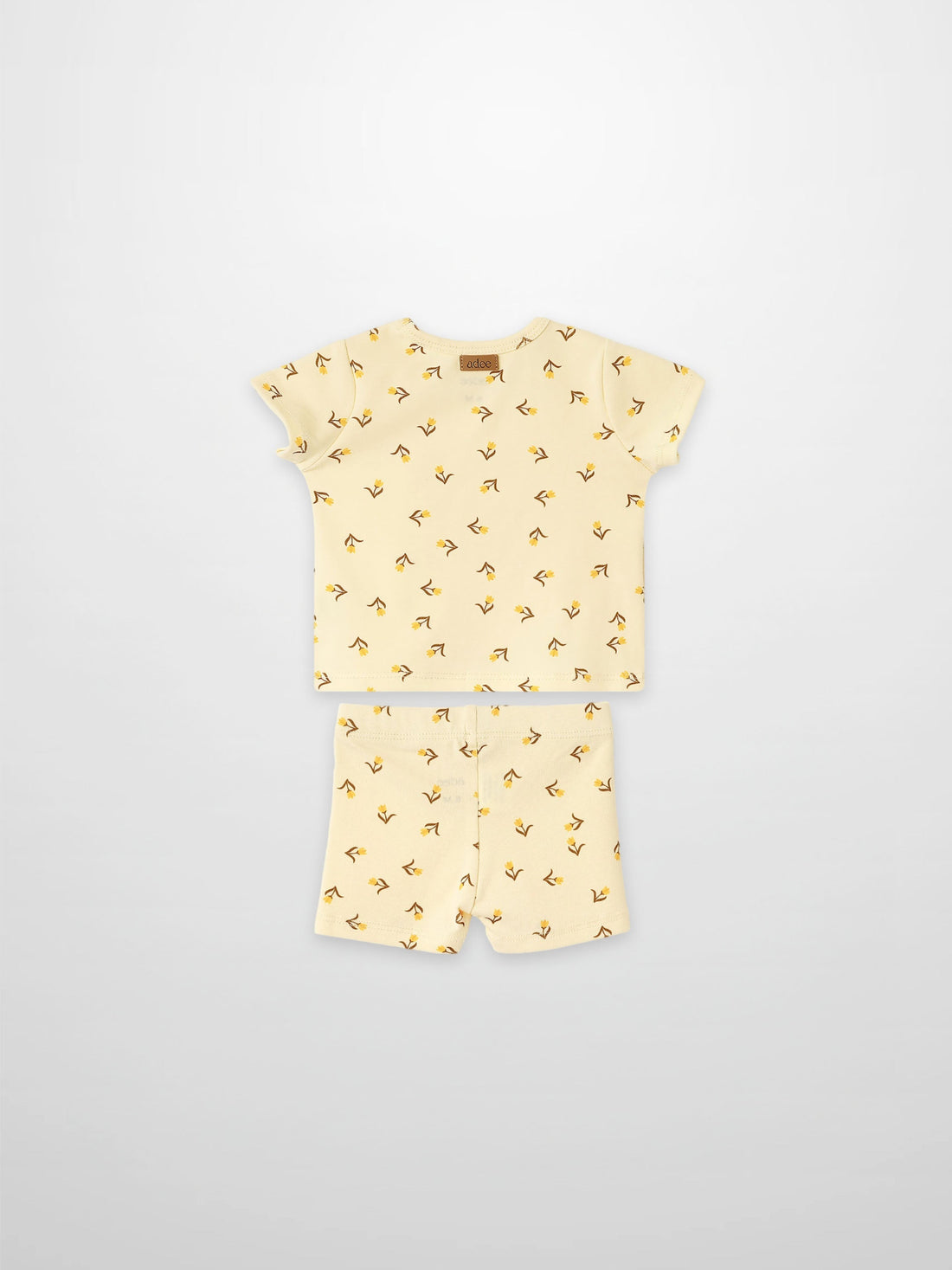 Butter Yellow Tulip Short Sleeve T-Shirt & Shorts Set