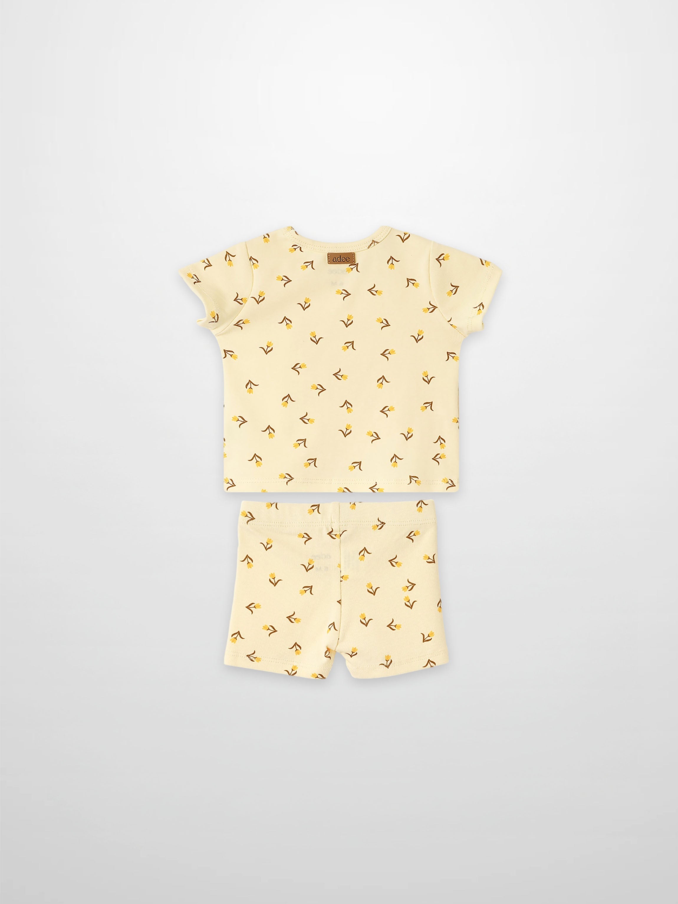 Butter Yellow Tulip Short Sleeve T-Shirt & Shorts Set