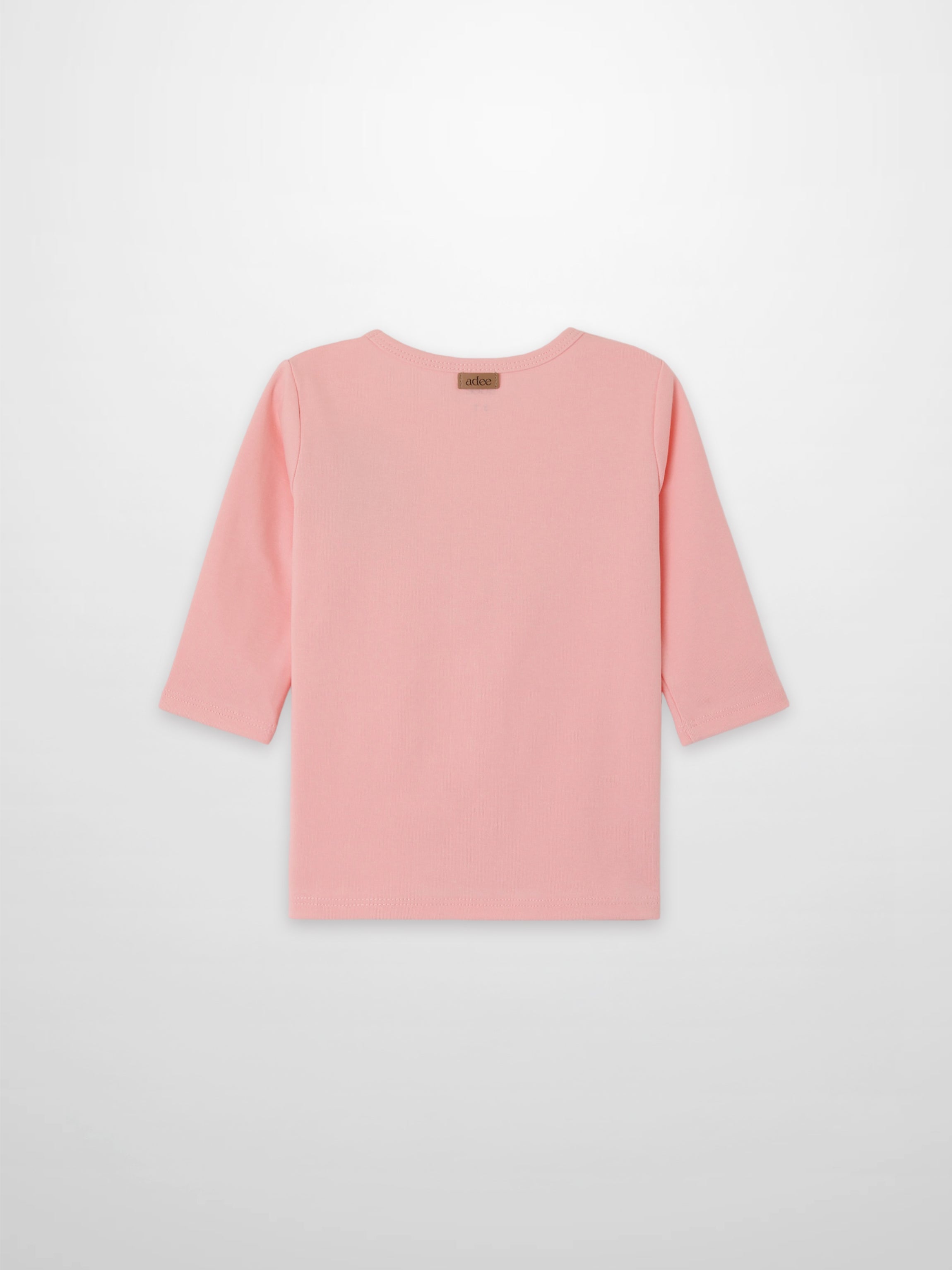 3/4 Sleeve Emblem T-shirt - Light Pink