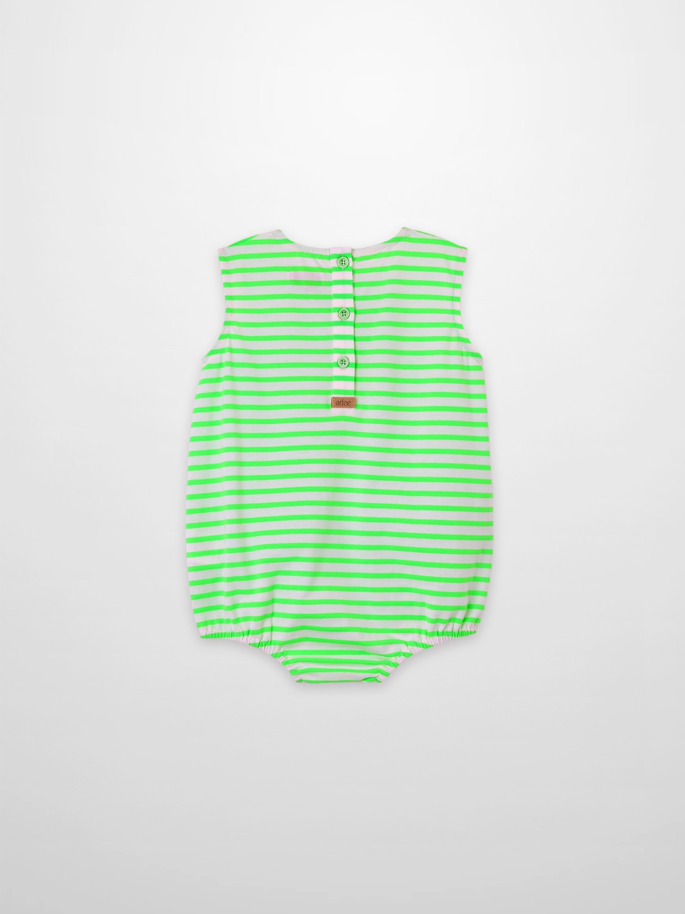 Neon Green Striped Romper