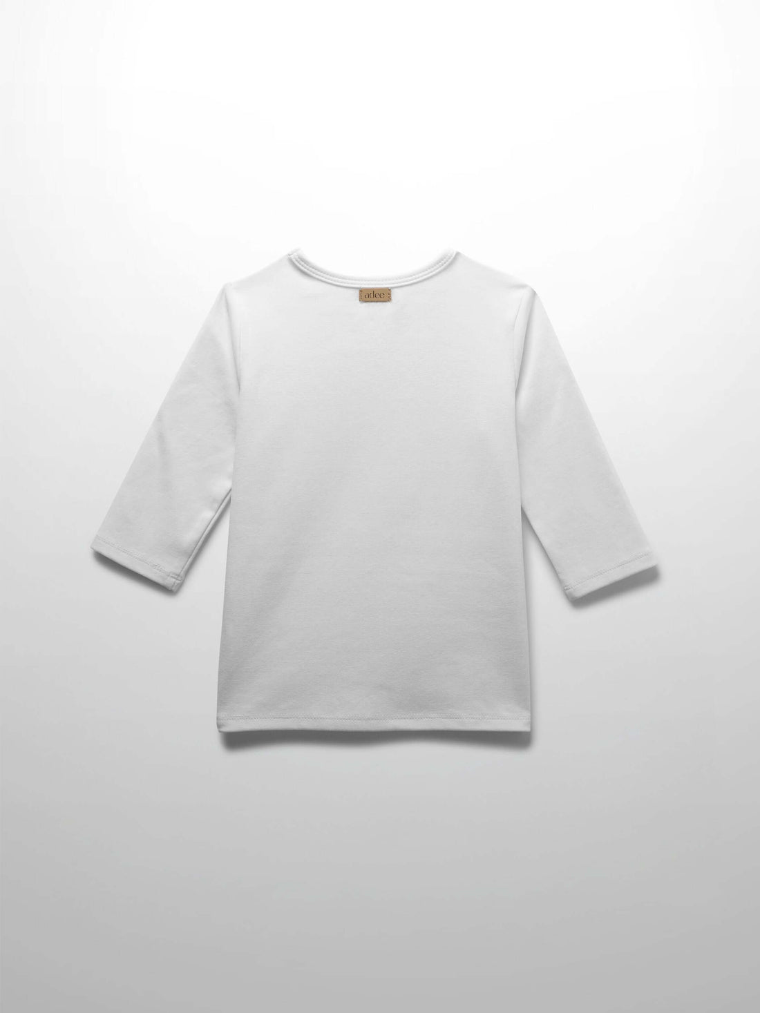 White Fitted 3/4 Sleeve T-Shirt
