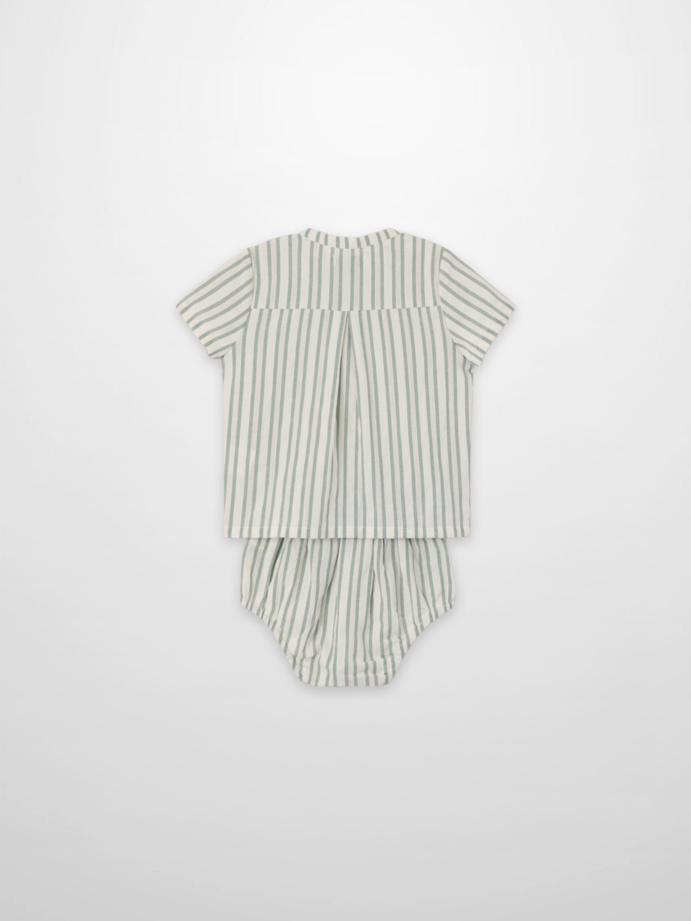 Green Striped Shirt & Bloomers Set