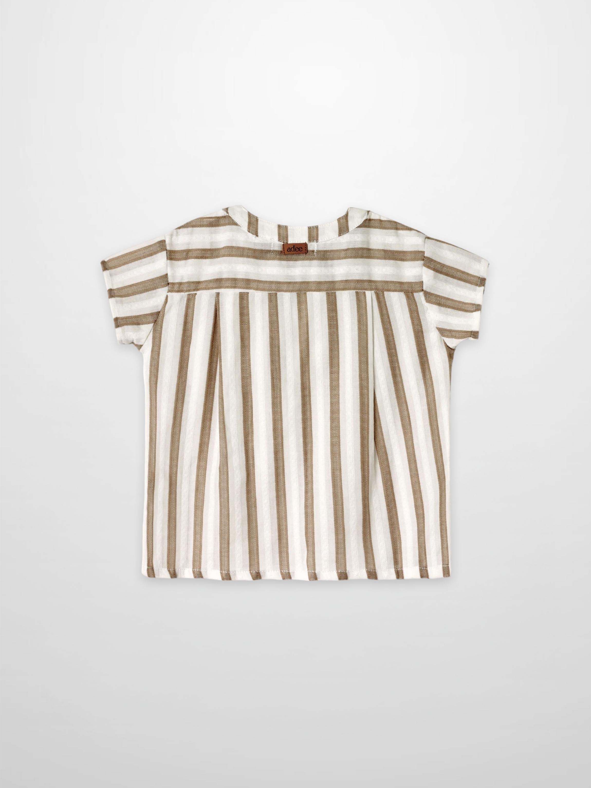 Tan and White Striped Shirt