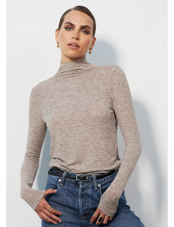 Kane Turtleneck, Heather Brown