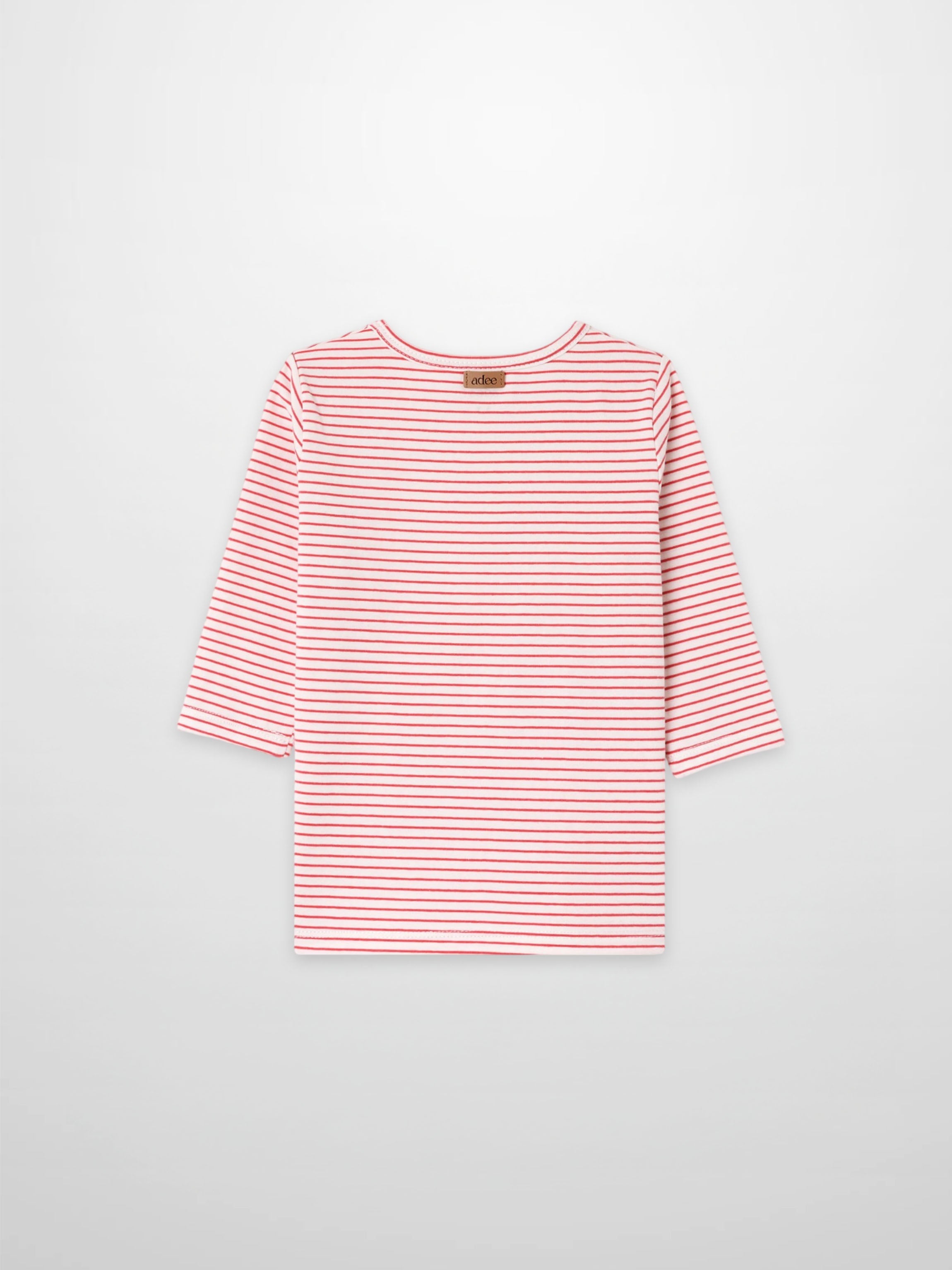 Pink Striped 3/4 Sleeve T-Shirt