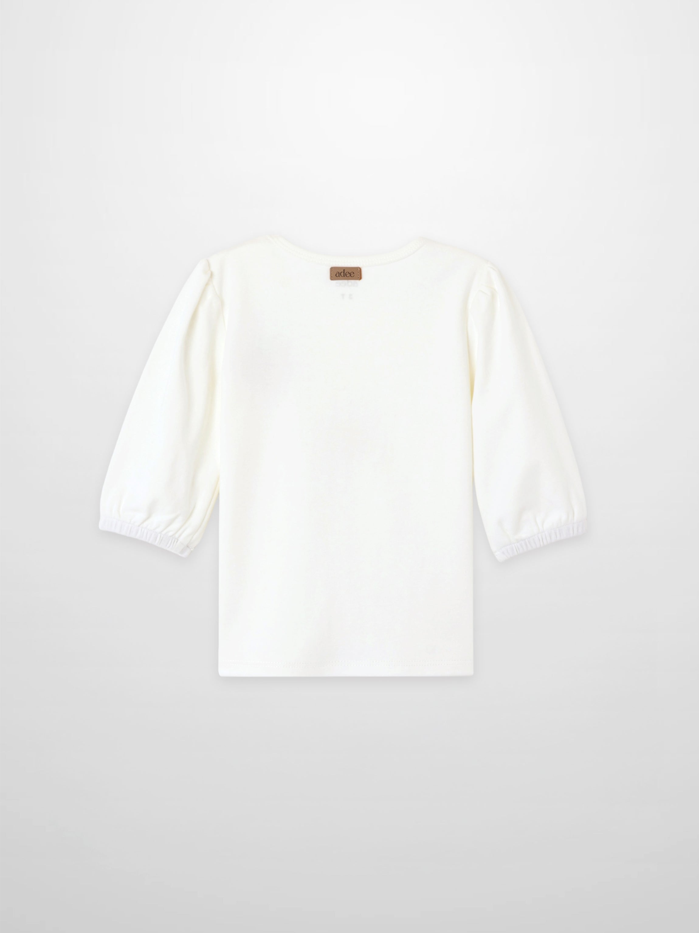 Embroidered Strawberry 3/4 Puff Sleeve T-shirt