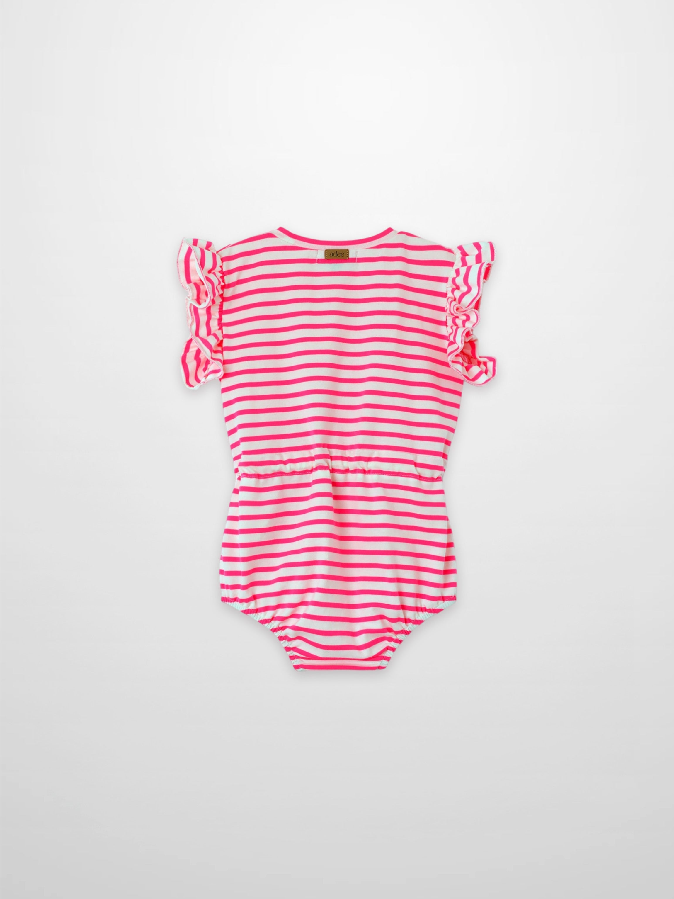 Neon Pink Striped Romper