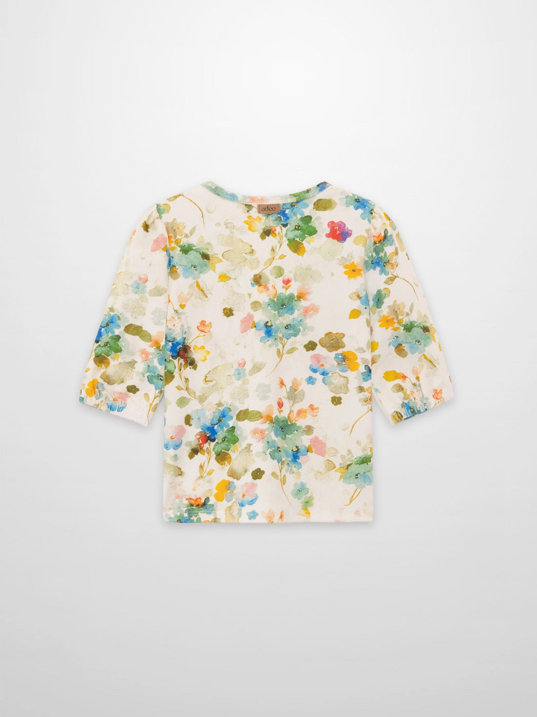 Pastel Flower 3/4 Puff Sleeve T-Shirt