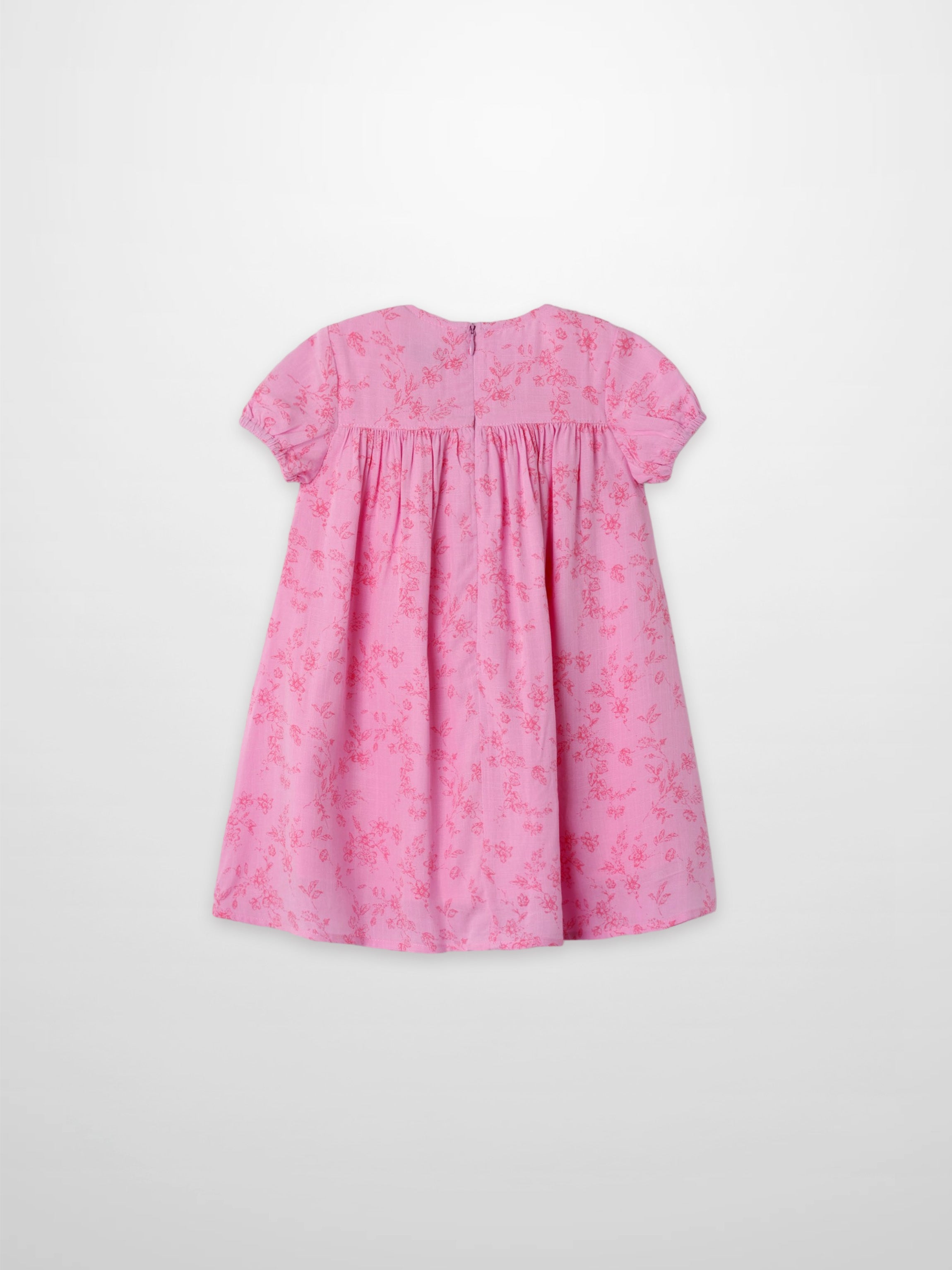 Pink Flower Dress - Short Sleeve