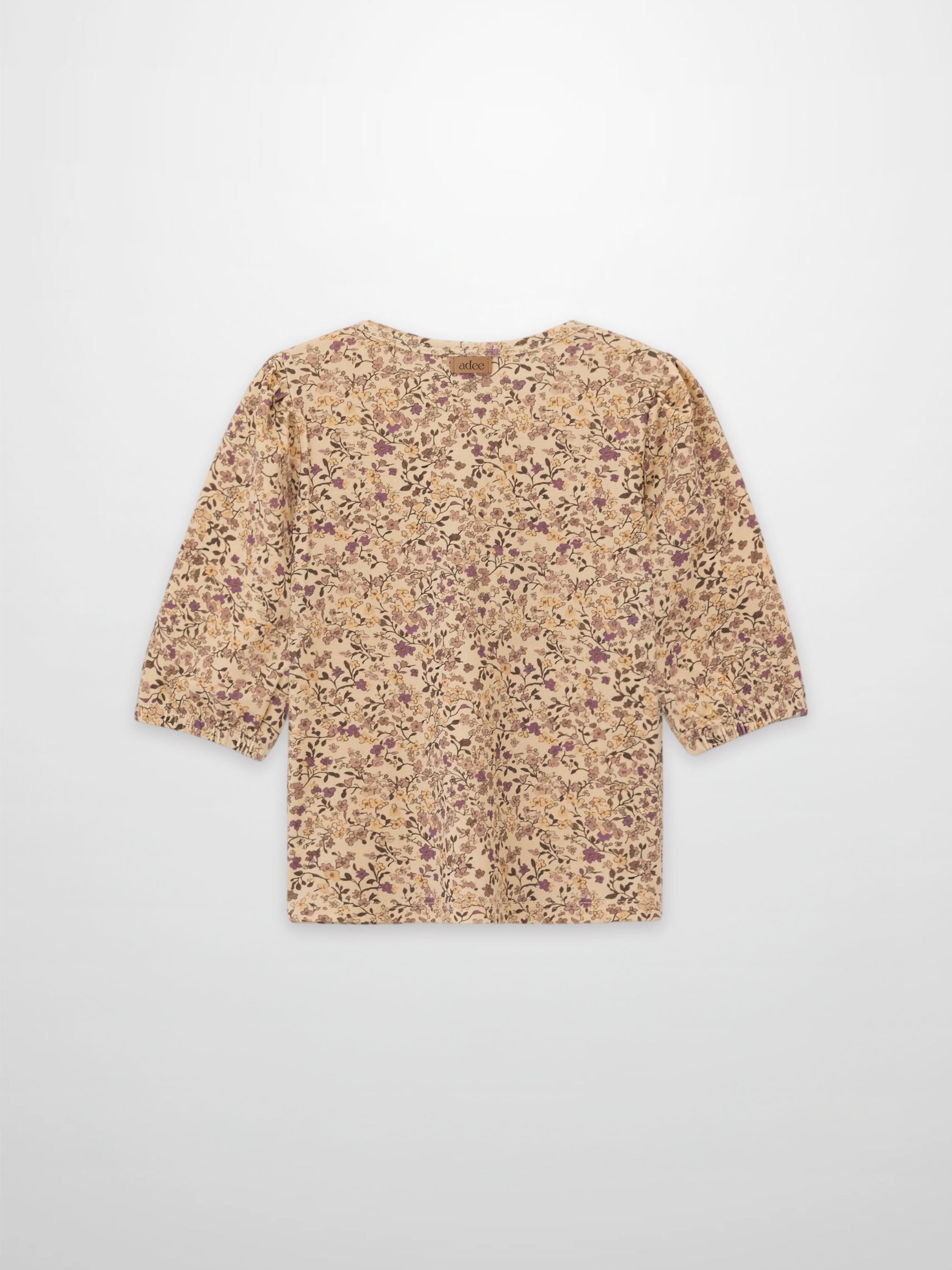 Purple Flower 3/4 Sleeve Shirt