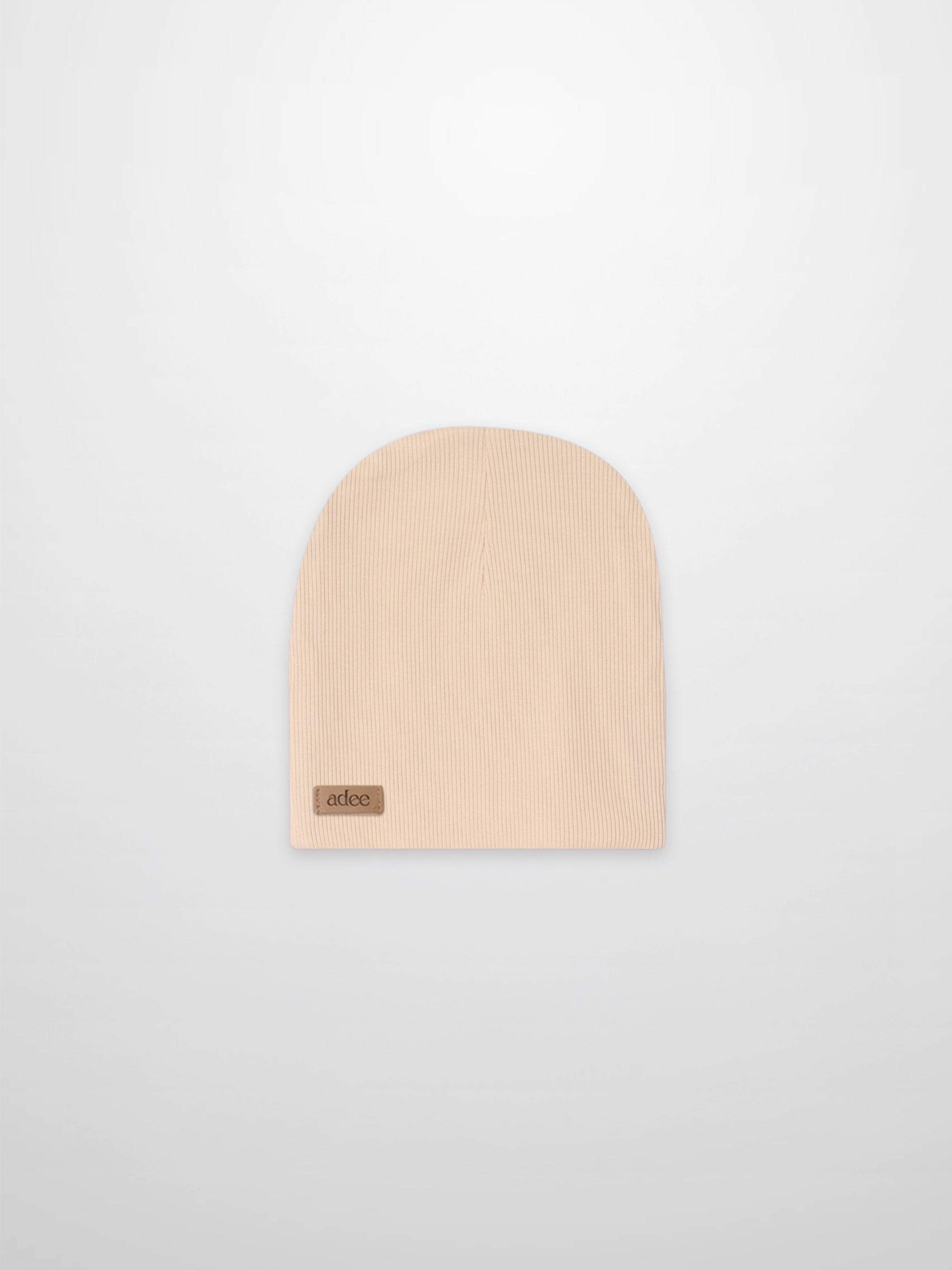 Thin Ribbed Beanie - Tan