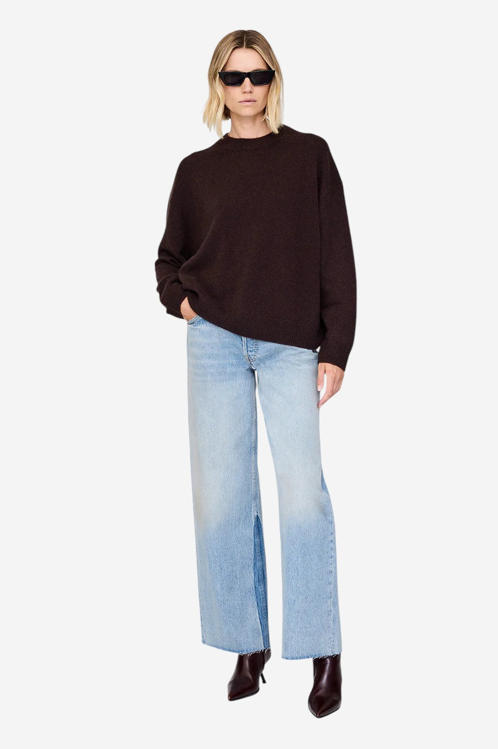 Lee Crew Sweater - Deep Bown