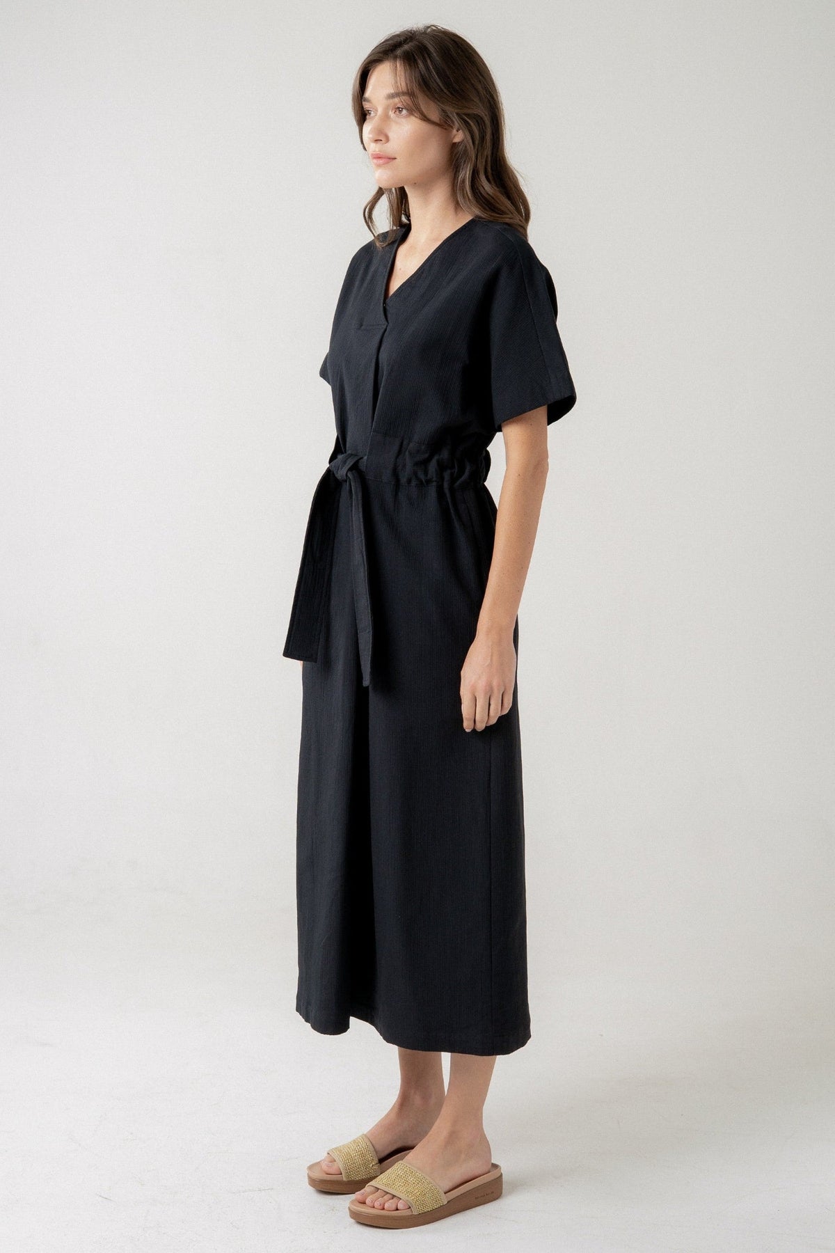 DELIA BLACK MIDI DRESS