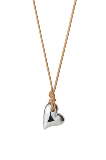 Art Heart On A String Necklace - Silver