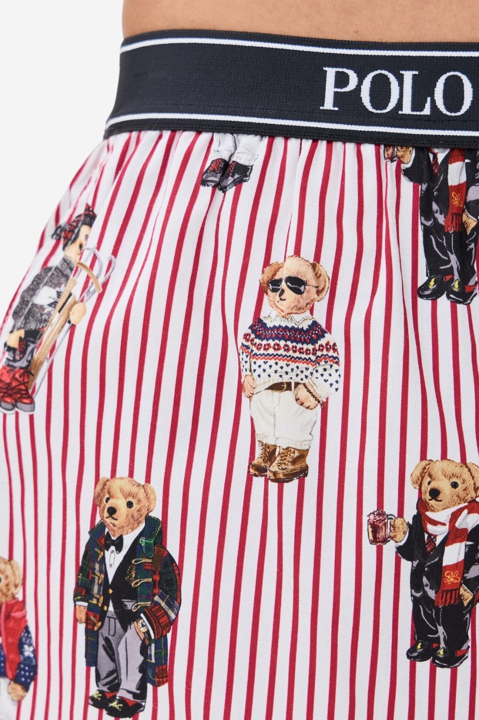 Polo Bear Sleep Boxer - Iconic Bear Snowfall Red