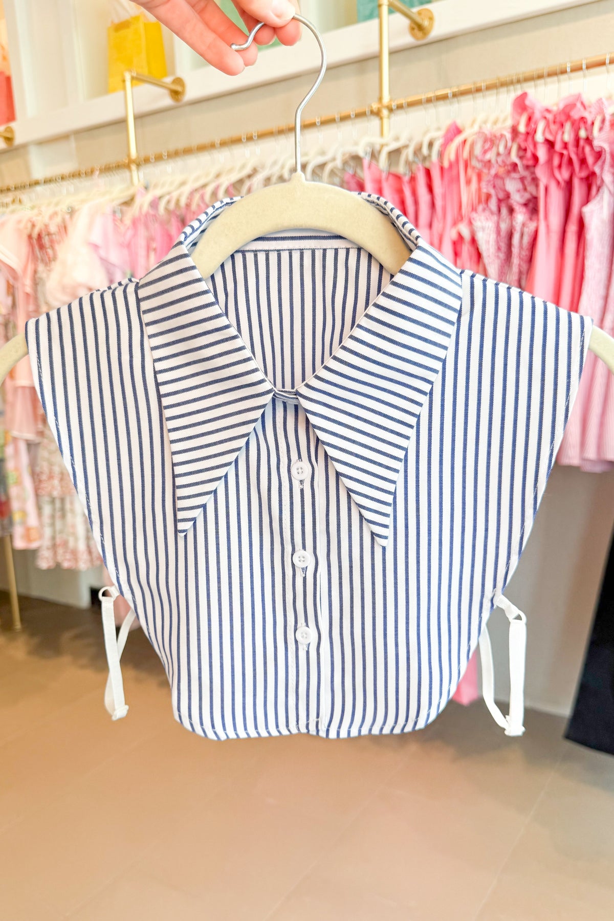 Blue and White Striped Collar