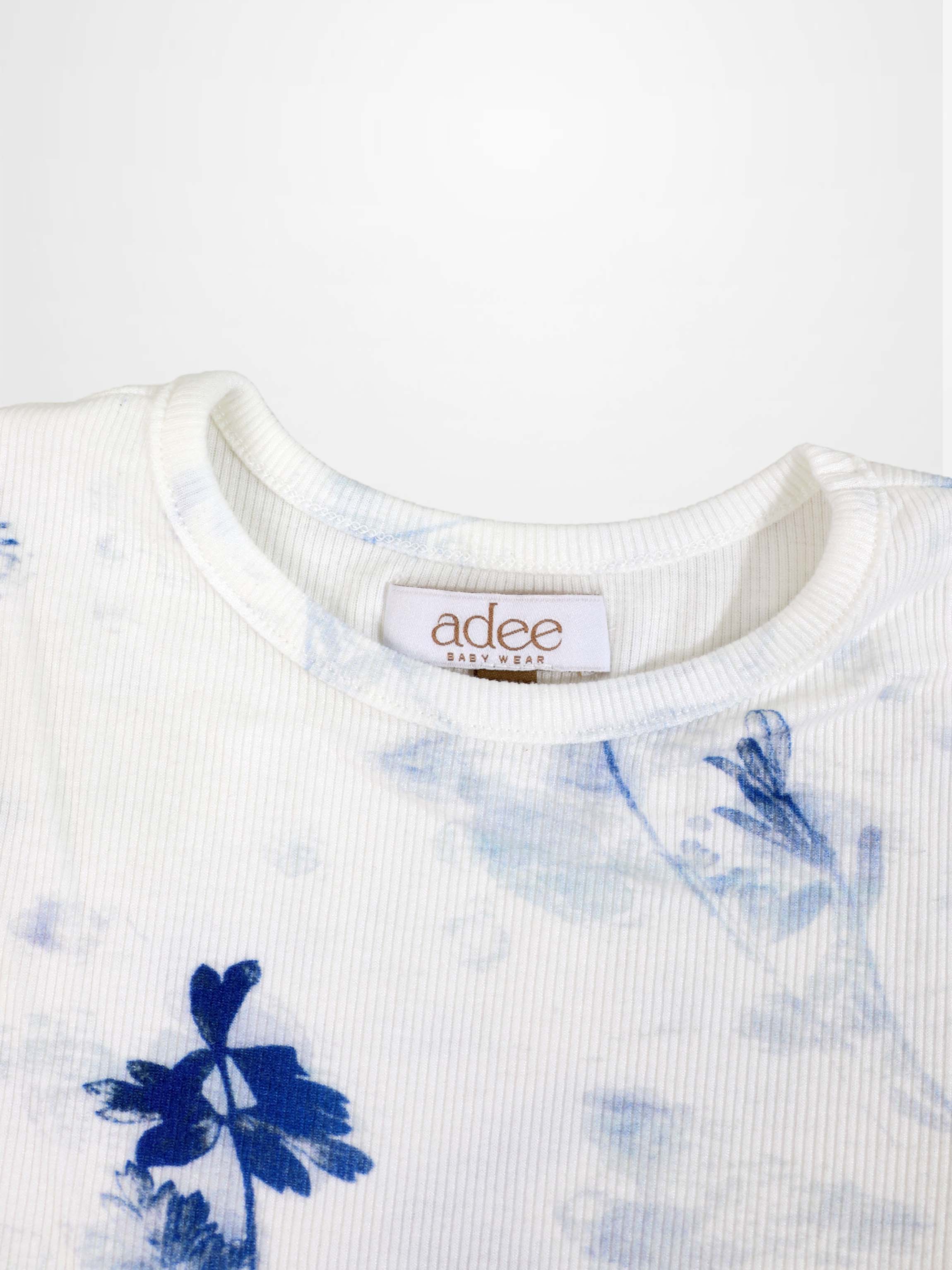 Blue Flower T-Shirt - Short Sleeve