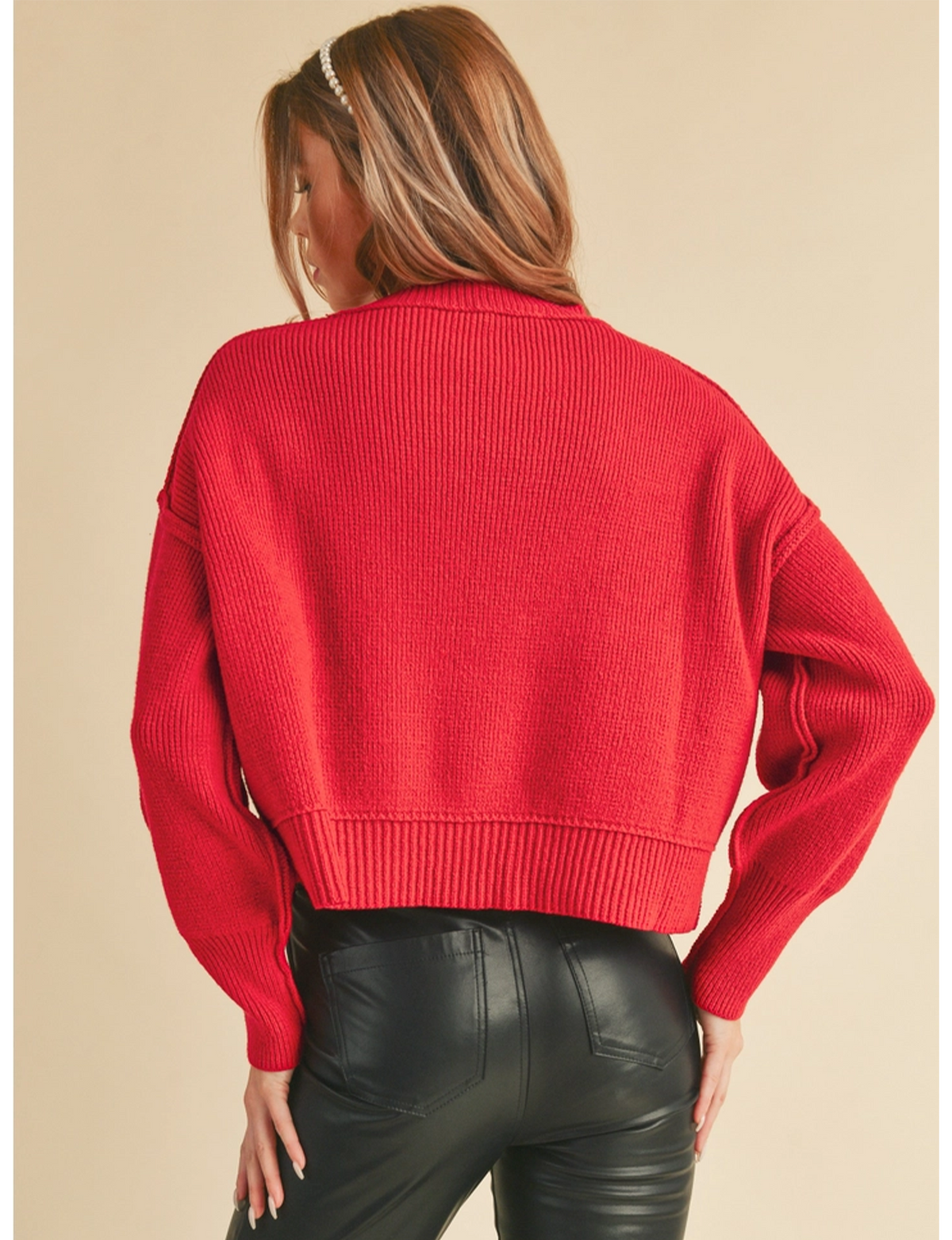 Regina Knit Sweater, Red