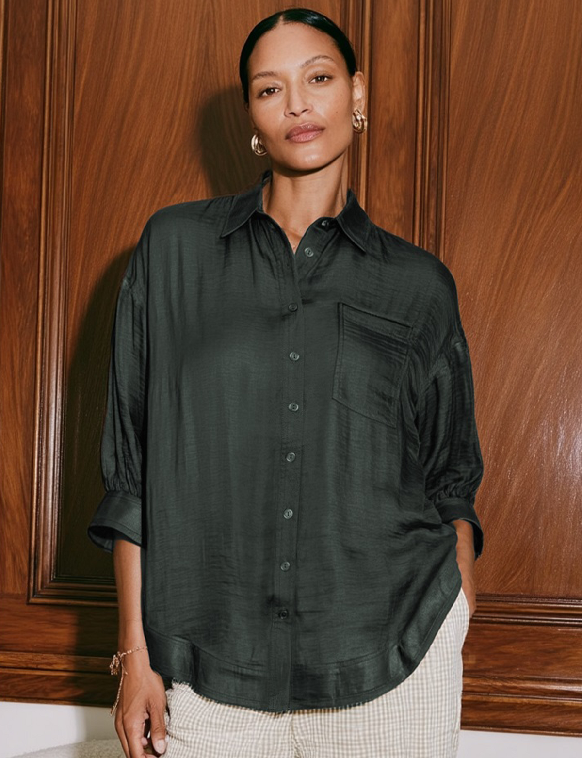 Adelena Blouse, Forest Green