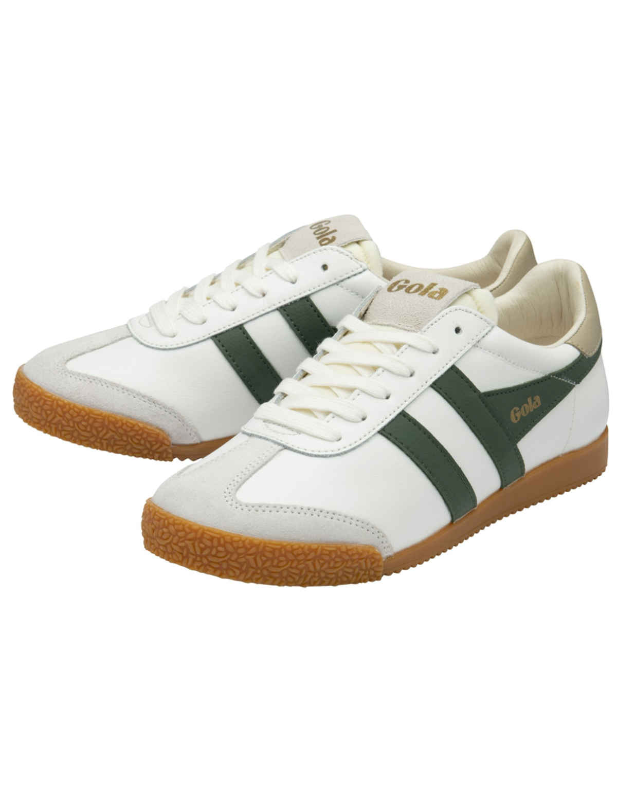 Elan Leather Sneaker, White/Evergreen/Bone