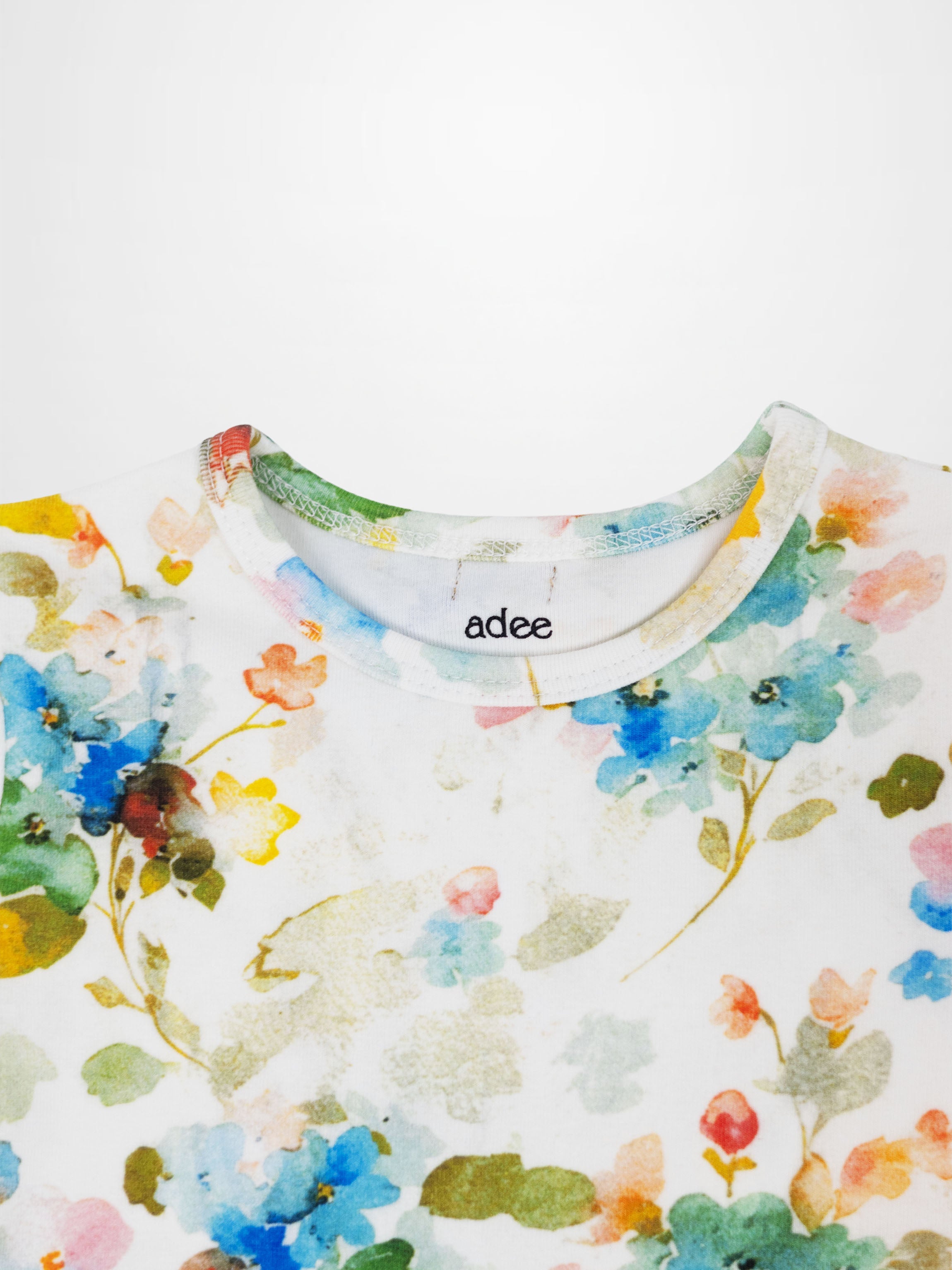 Pastel Flower 3/4 Puff Sleeve T-Shirt