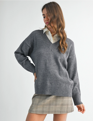 Oversized Vera Sweater, Charcoal