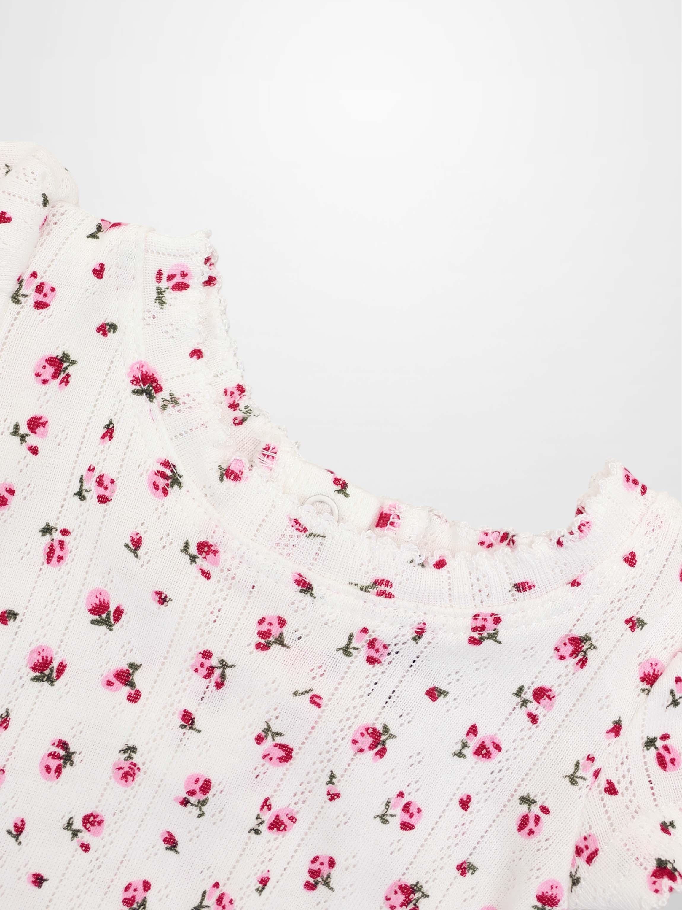 Pointelle Floral Romper