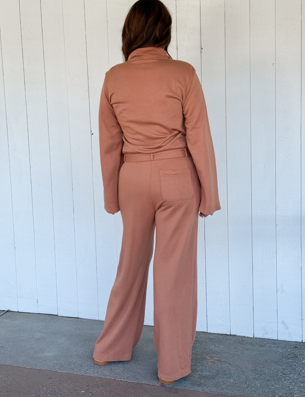 L/S Wide Leg Jumpsuit, Chai