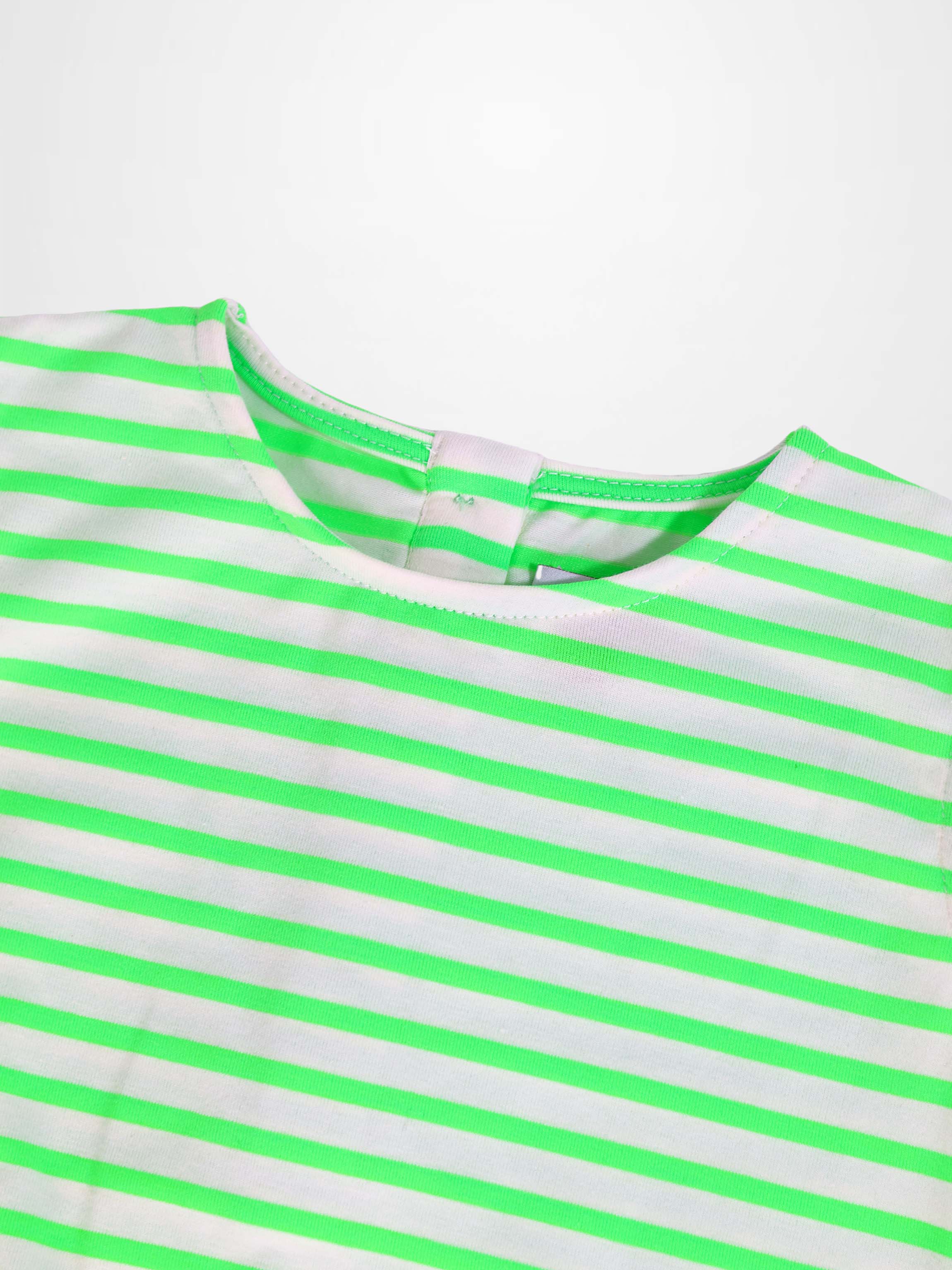 Neon Green Striped Romper
