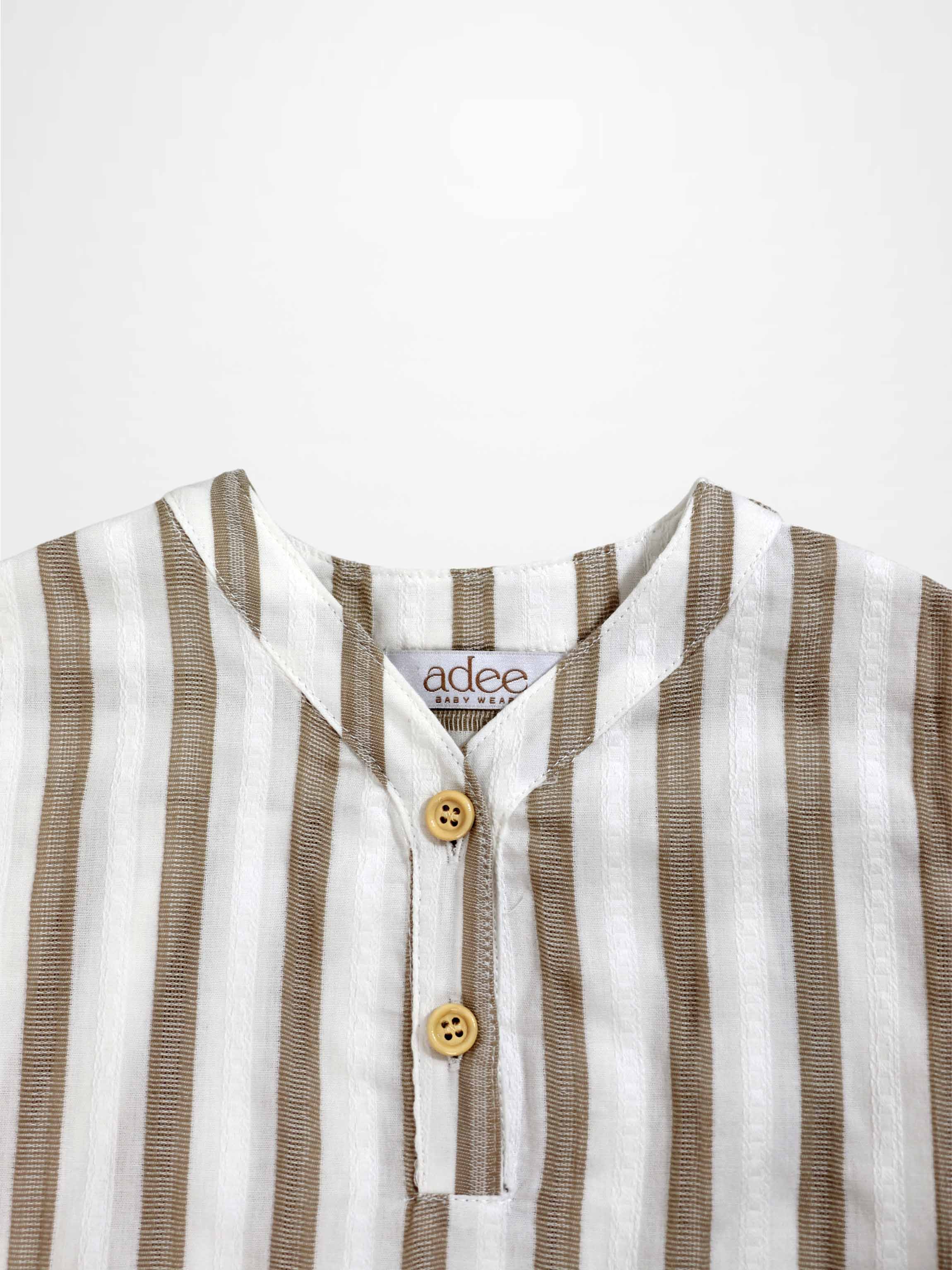 Tan and White Striped Shirt