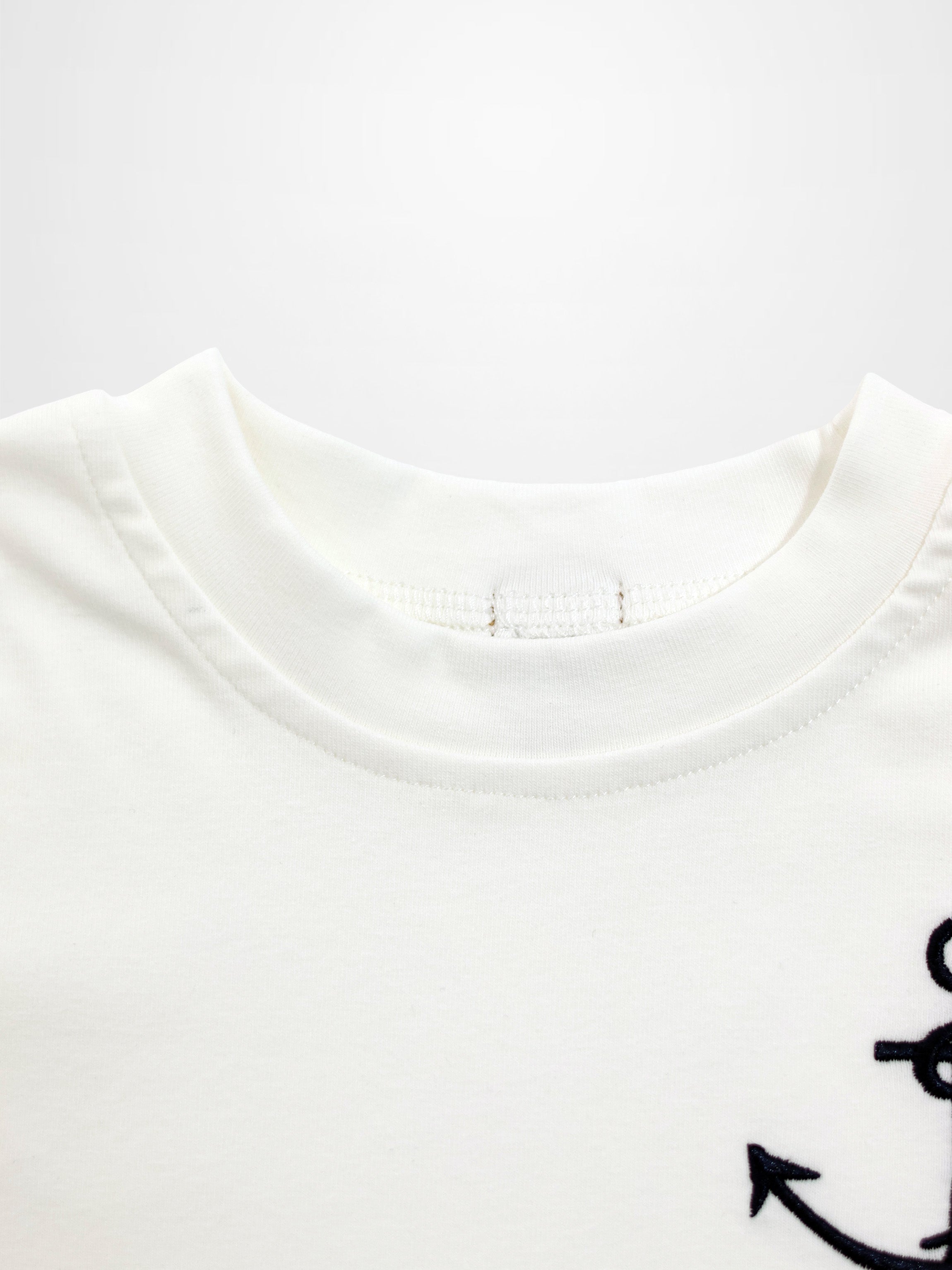 Embroidered Anchor Boxy Short Sleeve T-Shirt
