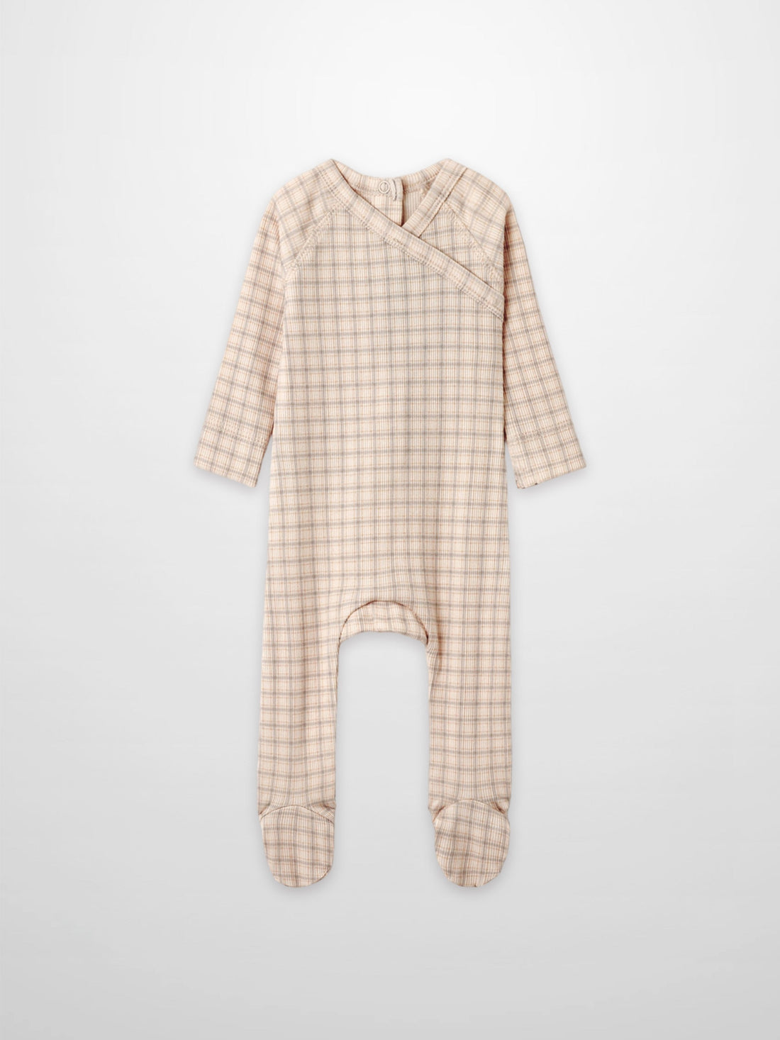 Oatmeal Grid Stretchy - Blue
