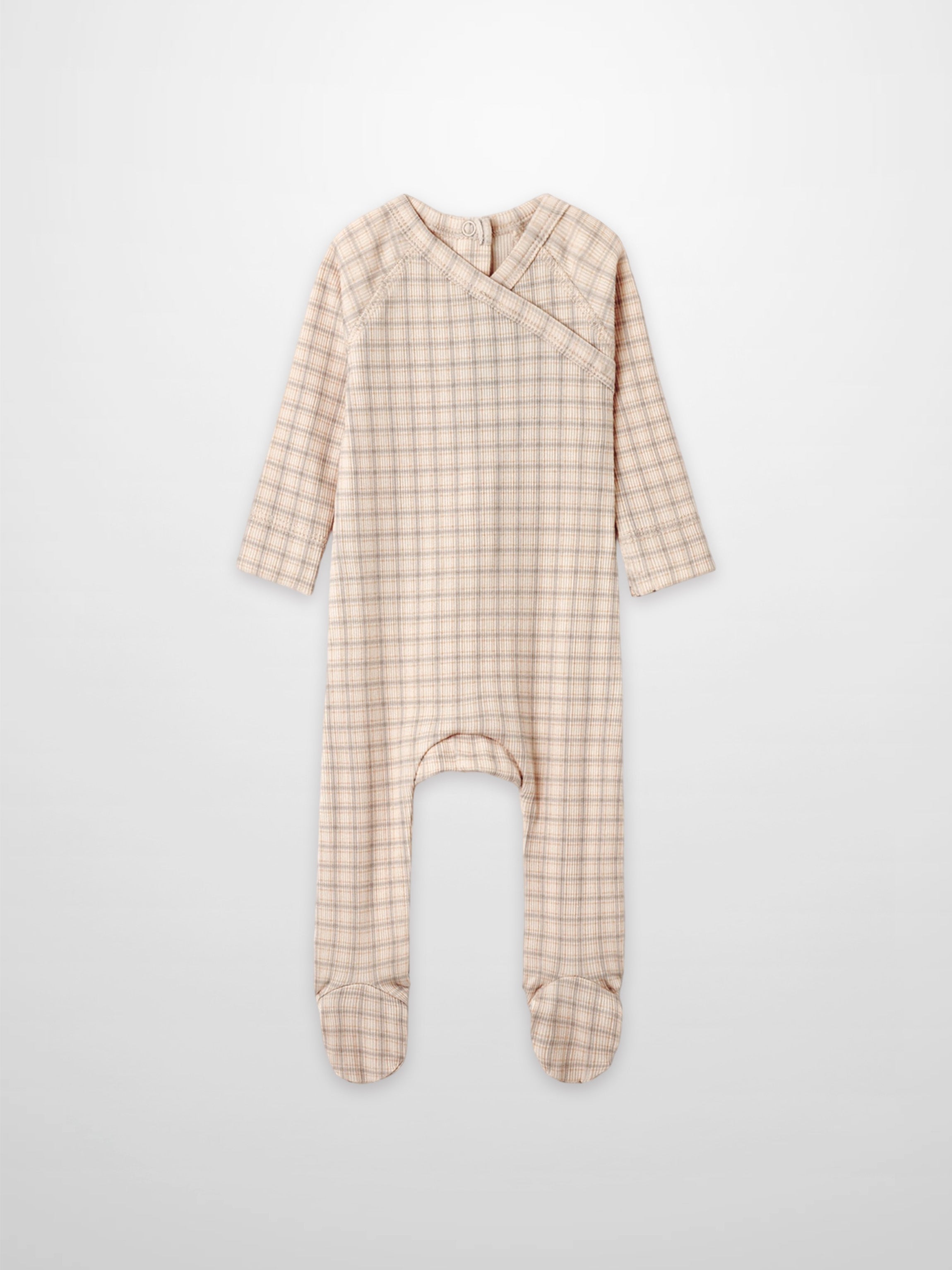 Oatmeal Grid Stretchy - Blue