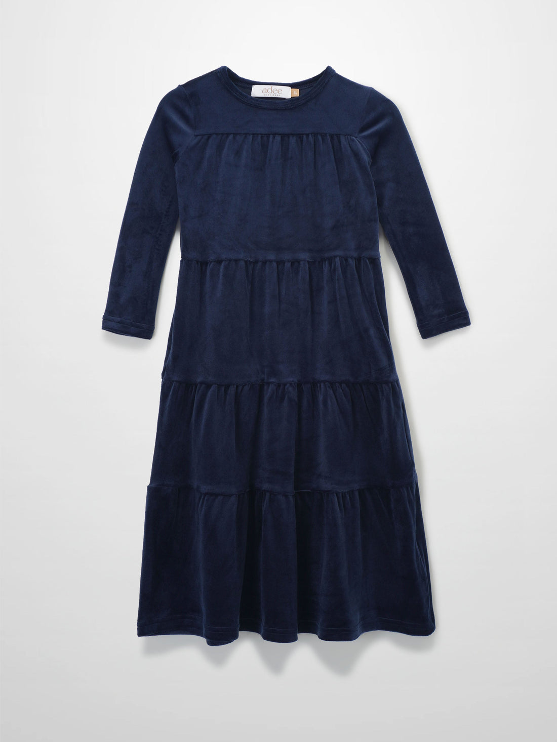 Tiered Velour Robe - Navy