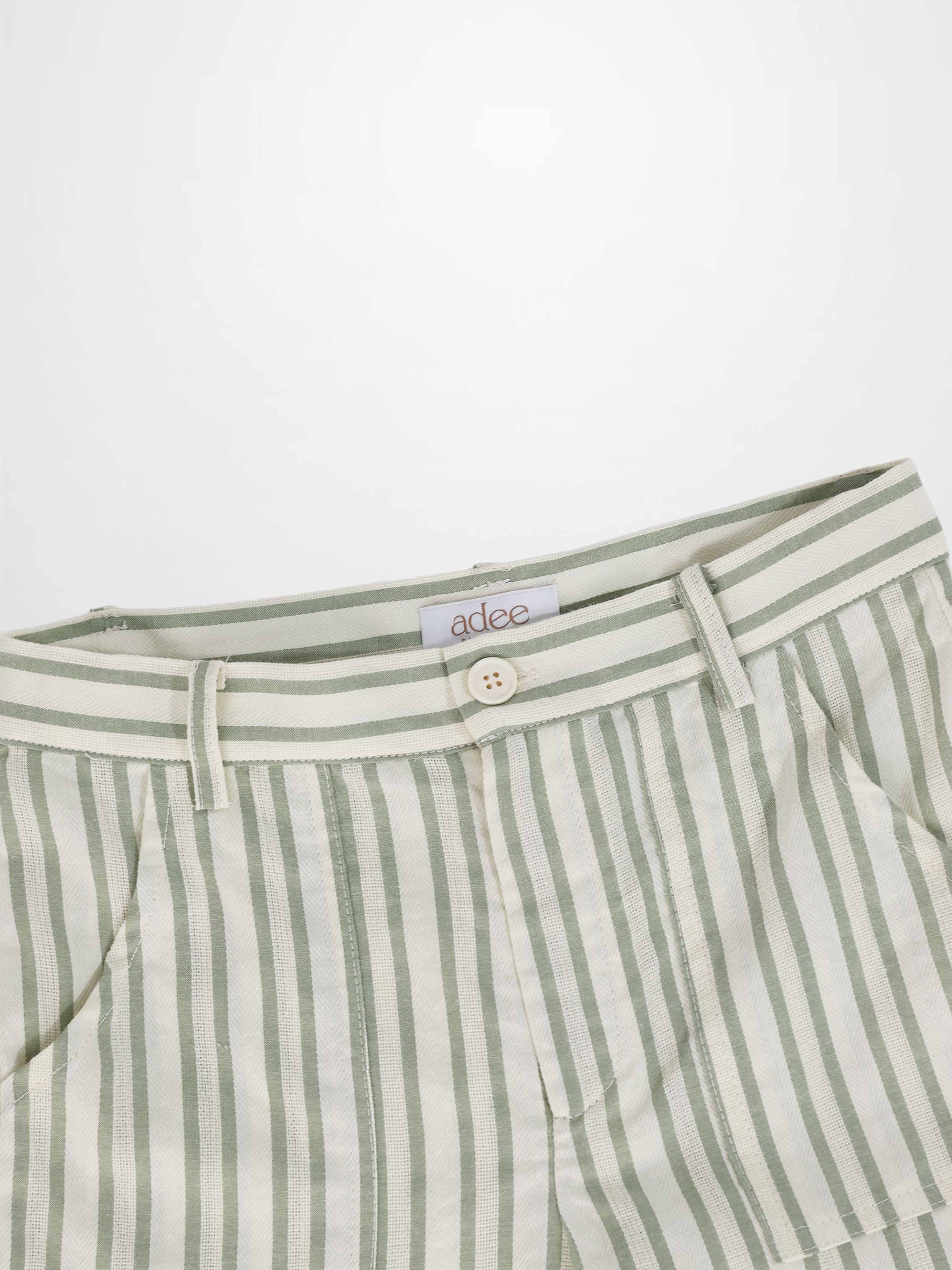 Green Striped Shorts