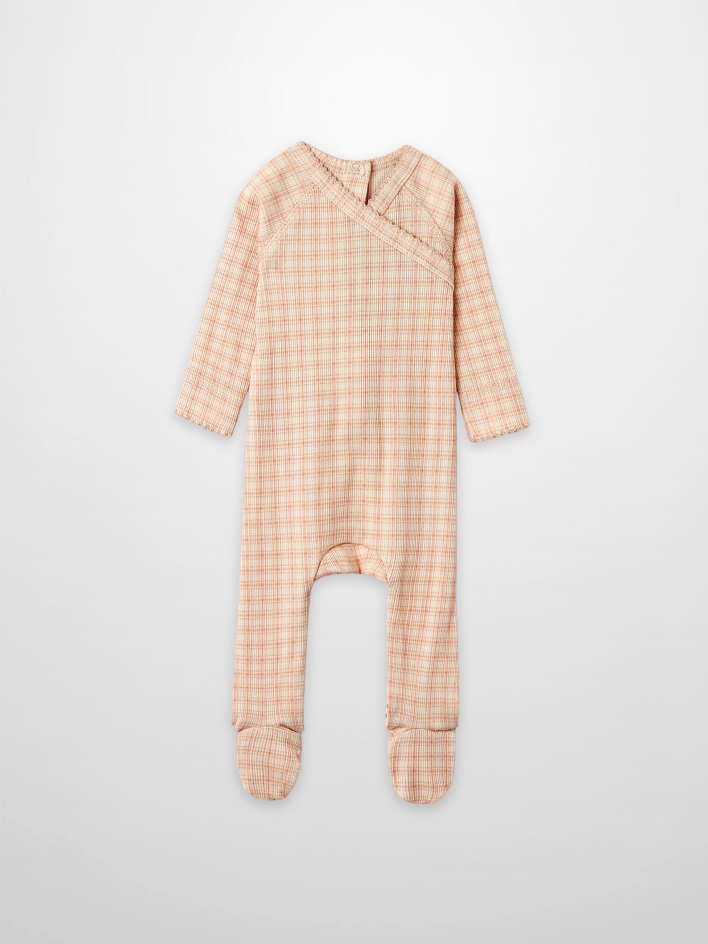 Oatmeal Grid Stretchy - Pink