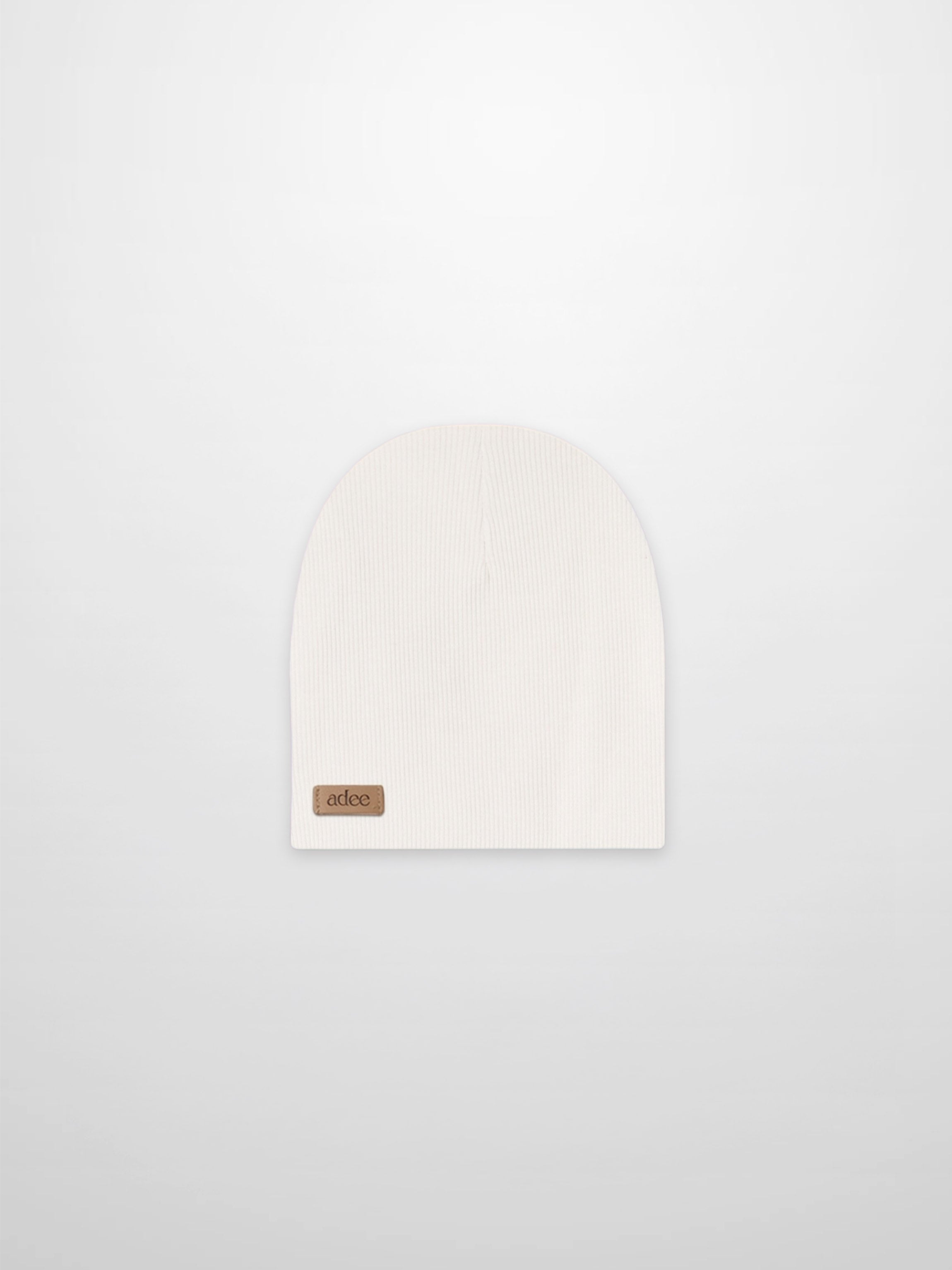 Thin Ribbed Beanie - White