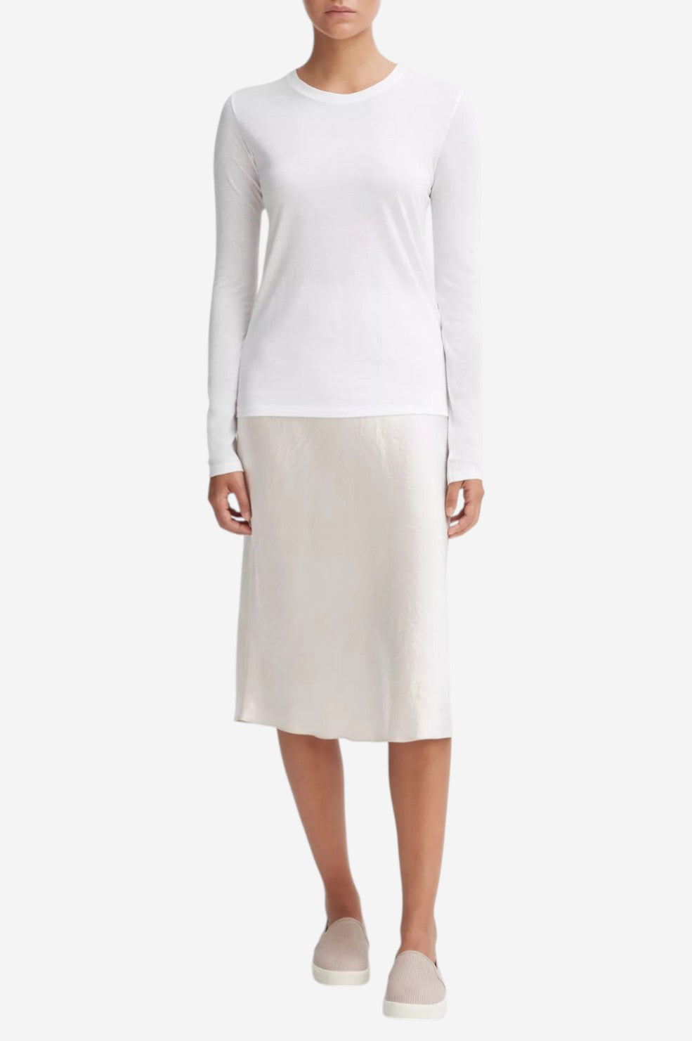Essential Long Sleeve Crew Neck T-Shirt - Optic White