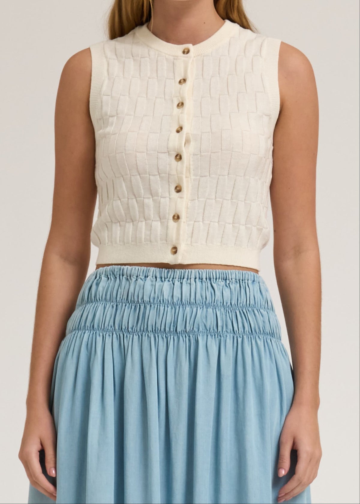 MARCY CHECKERED KNIT VEST