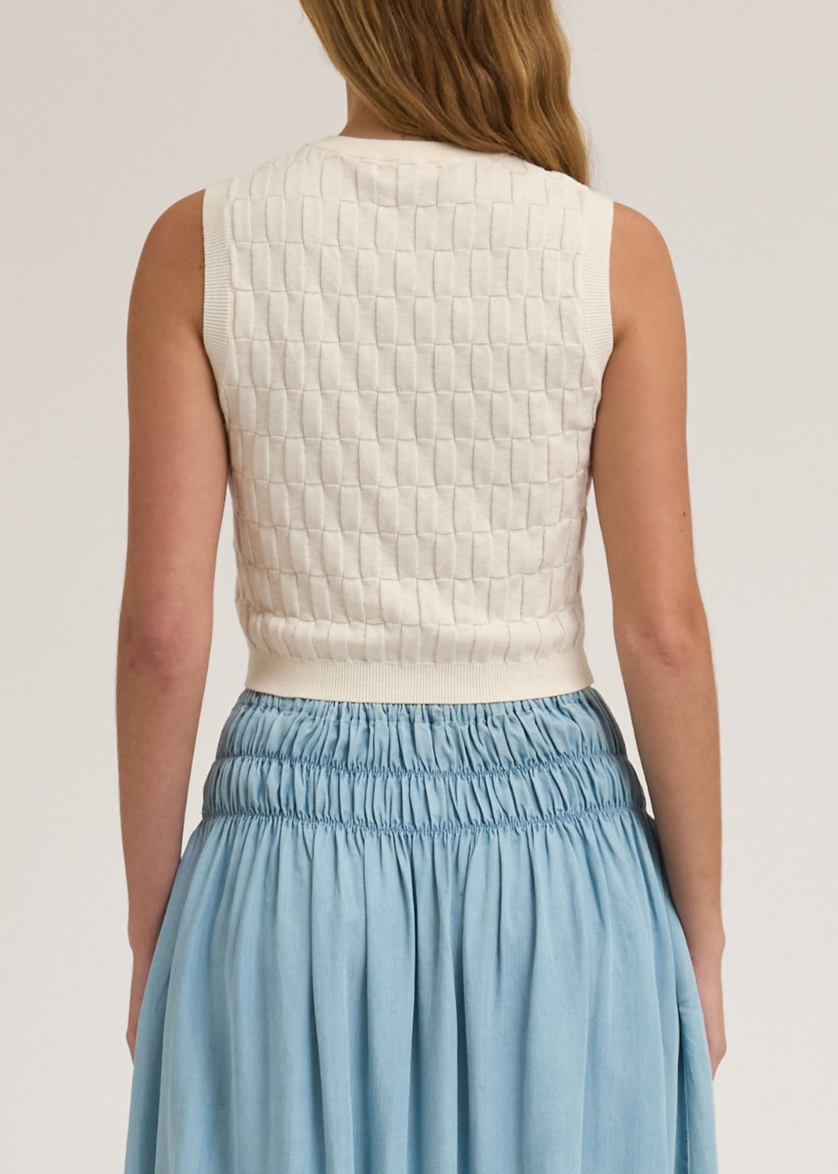 MARCY CHECKERED KNIT VEST
