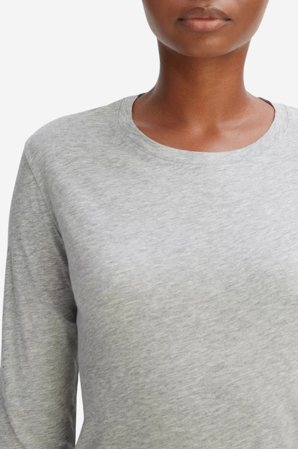 Essential Long Sleeve Crew Neck T-Shirt - Heather Grey