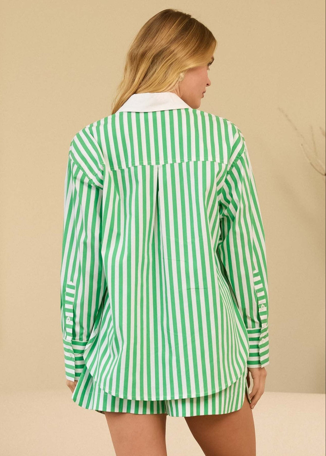 ELLA GREEN STRIPED TOP