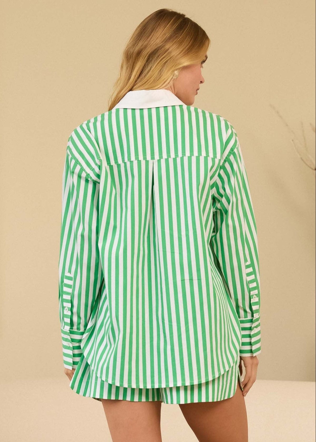 ELLA GREEN STRIPED TOP