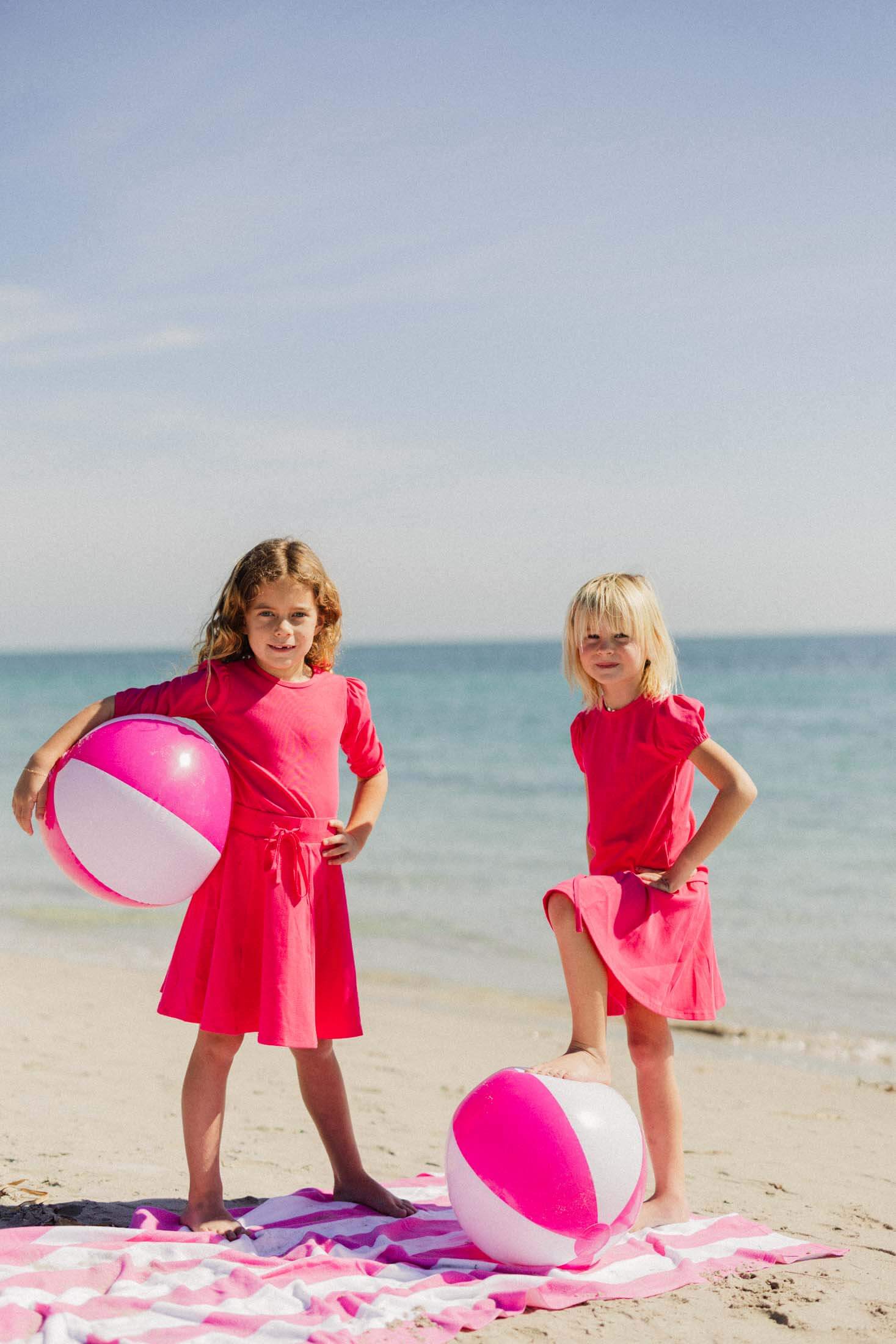 Pink Skirt with Short Sleeve Bubble Shirt