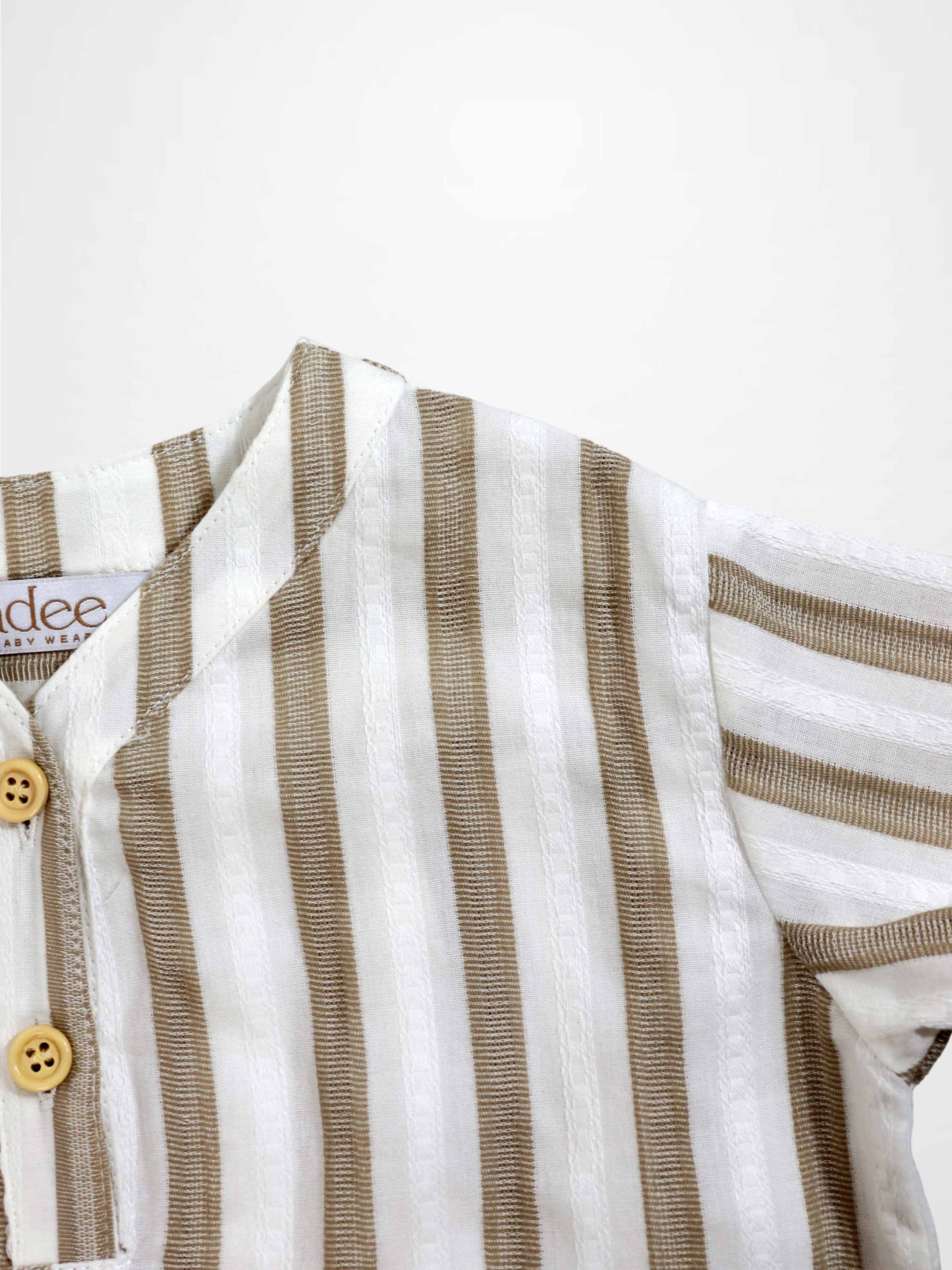 Tan and White Striped Shirt