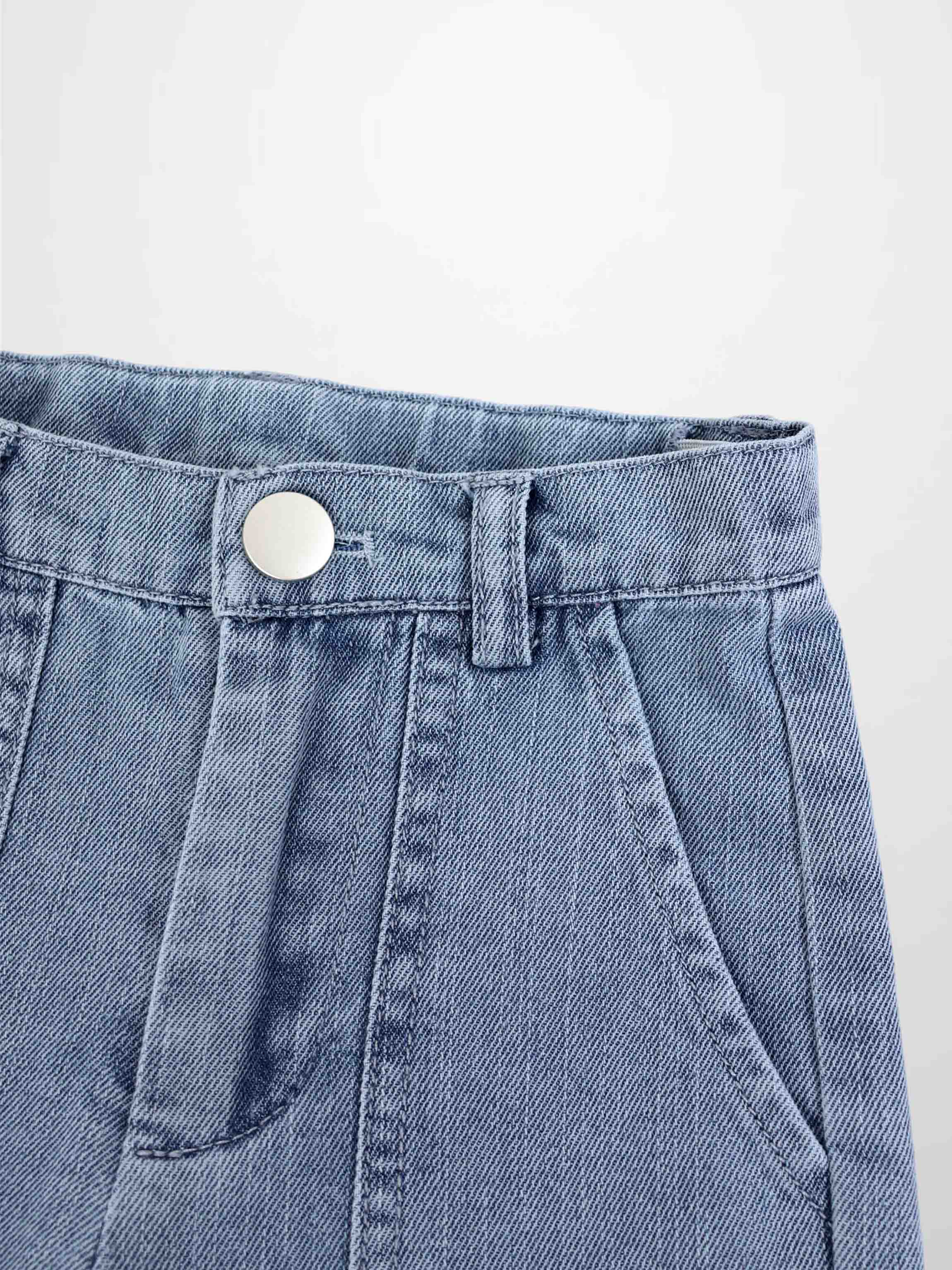 Cuffed Denim Shorts