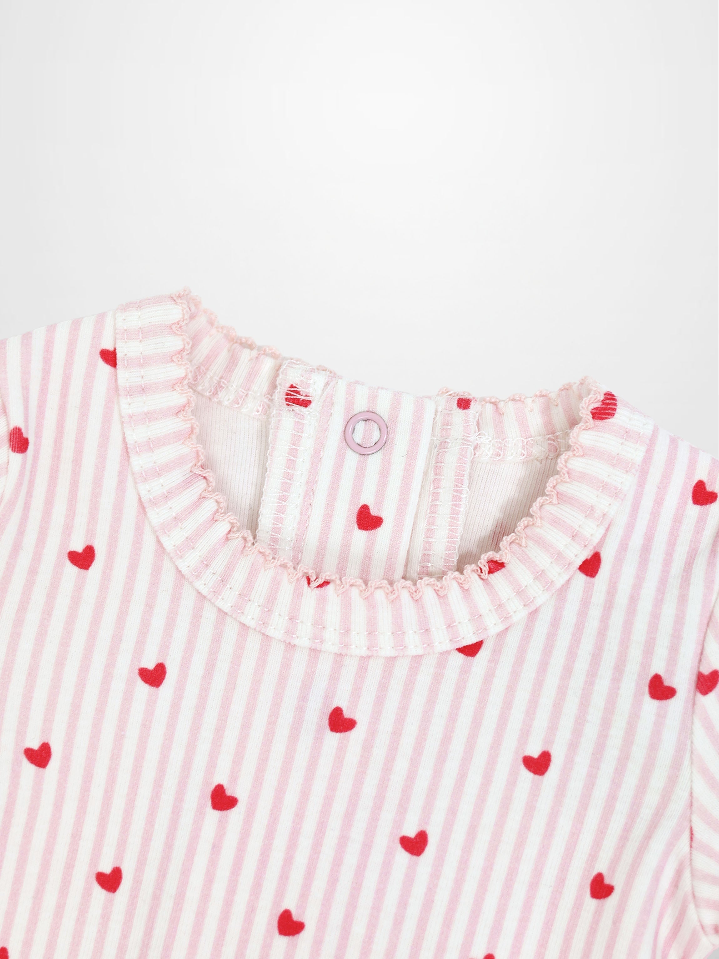 Pink Heart Stretchy with Lace
