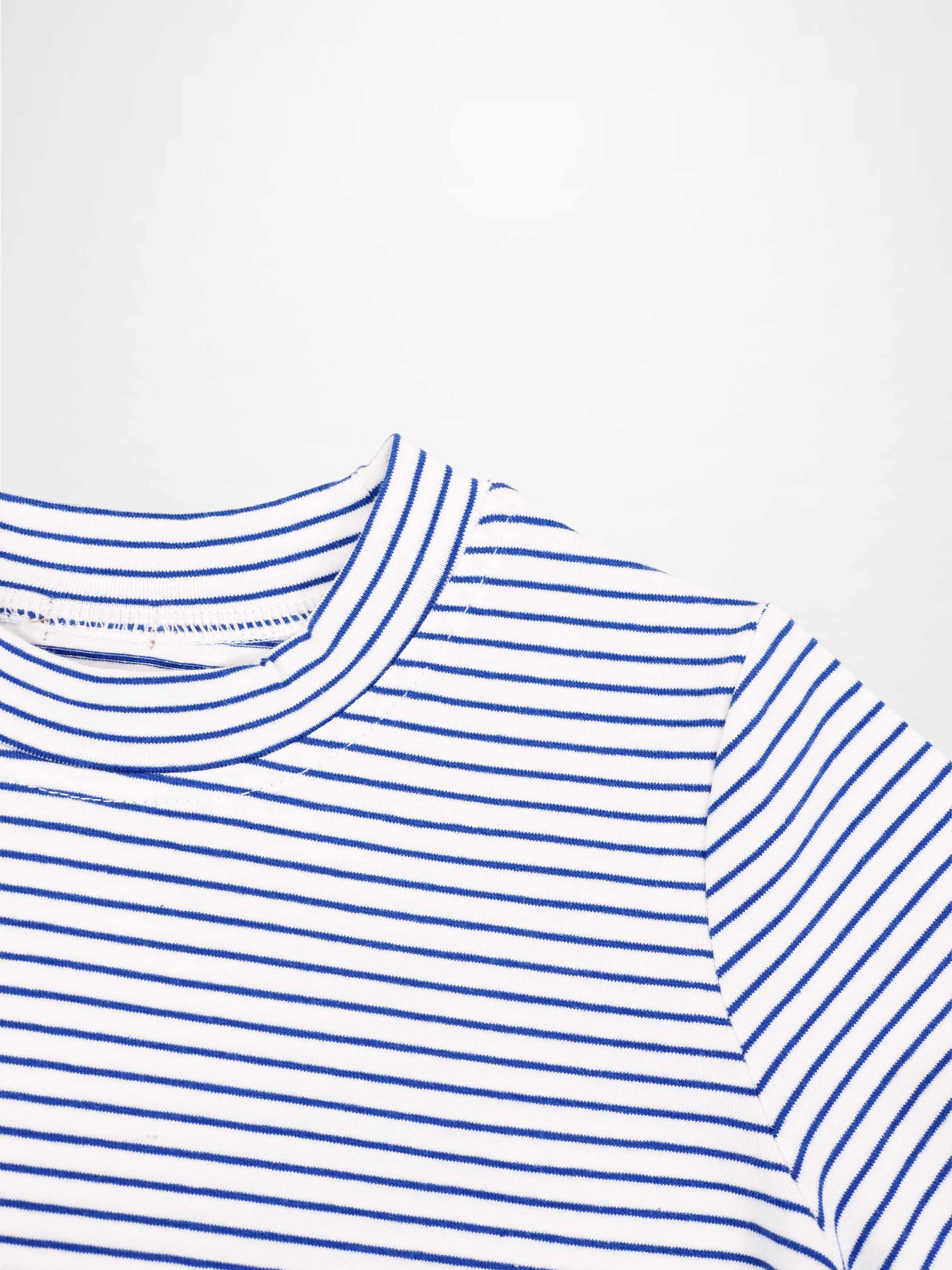 Blue Striped  Boxy T-Shirt