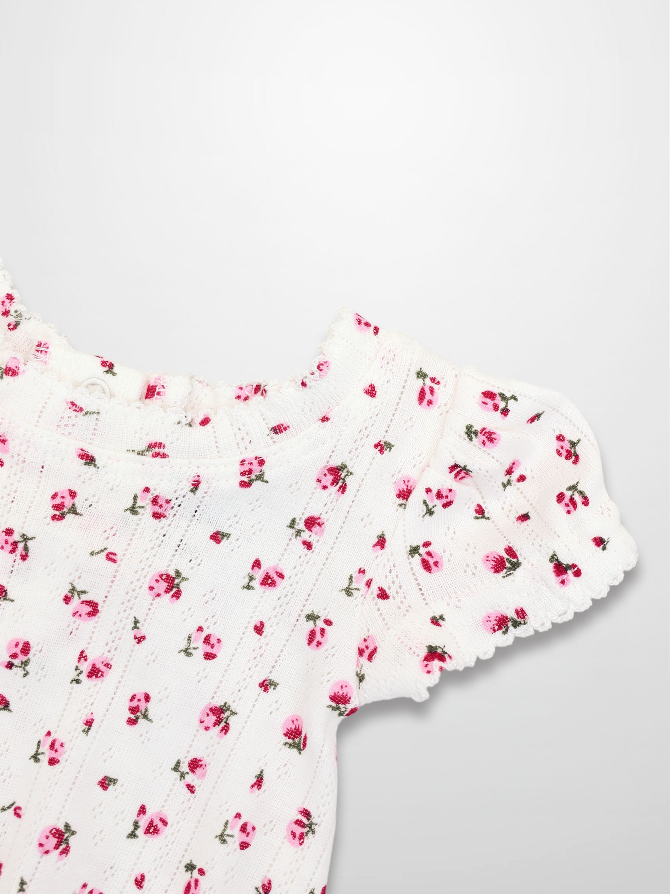 Pointelle Floral Romper